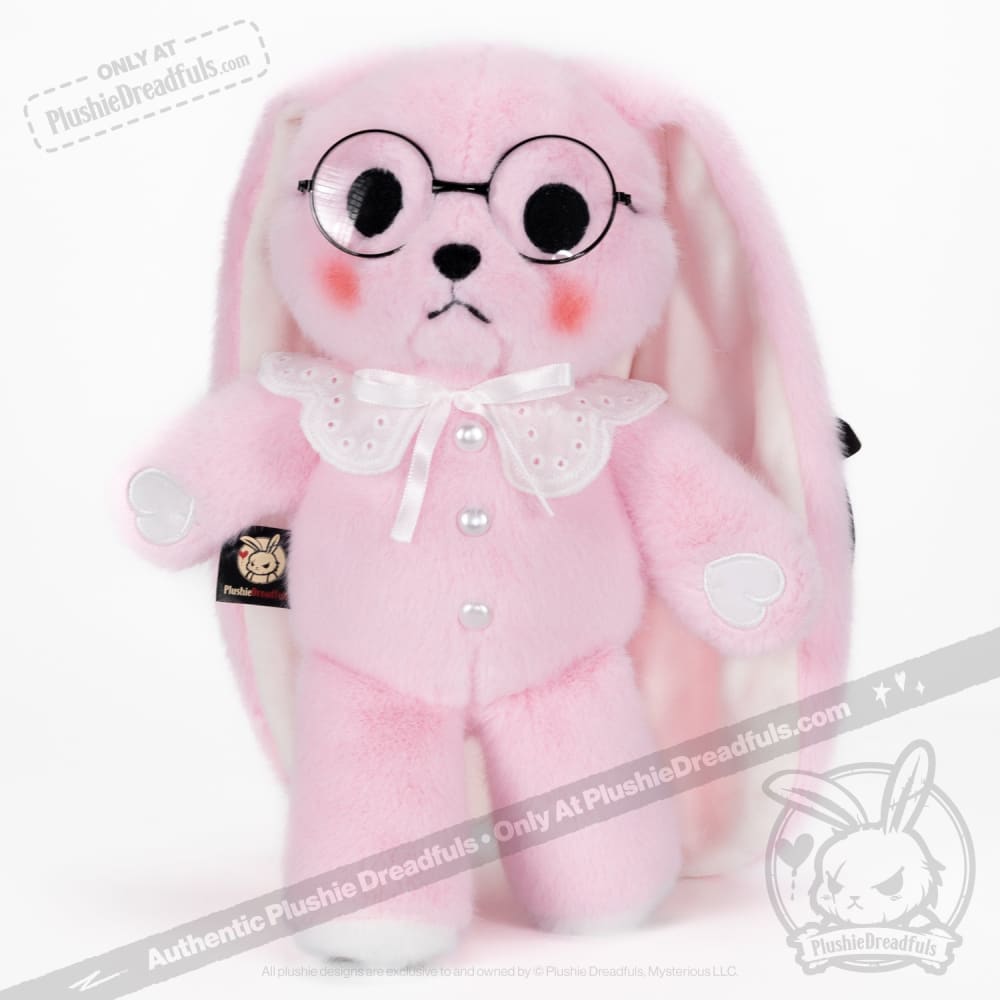Plushie Dreadfuls Shy Rabbit Pink Edition - Soft Stuffed Animal Toy for Kids, Collectors & Gift Giving | Cute Bunny Plush for Bedroom Decor, Anxiety Relief & Emotional Support