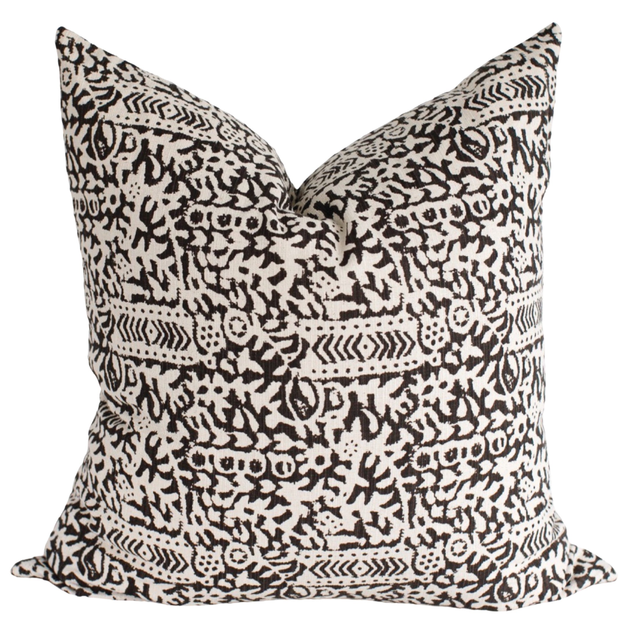 Black Block Print Pillow Cover - Stylish and Unique Home Decor for Living Room, Bedroom, or Sofa