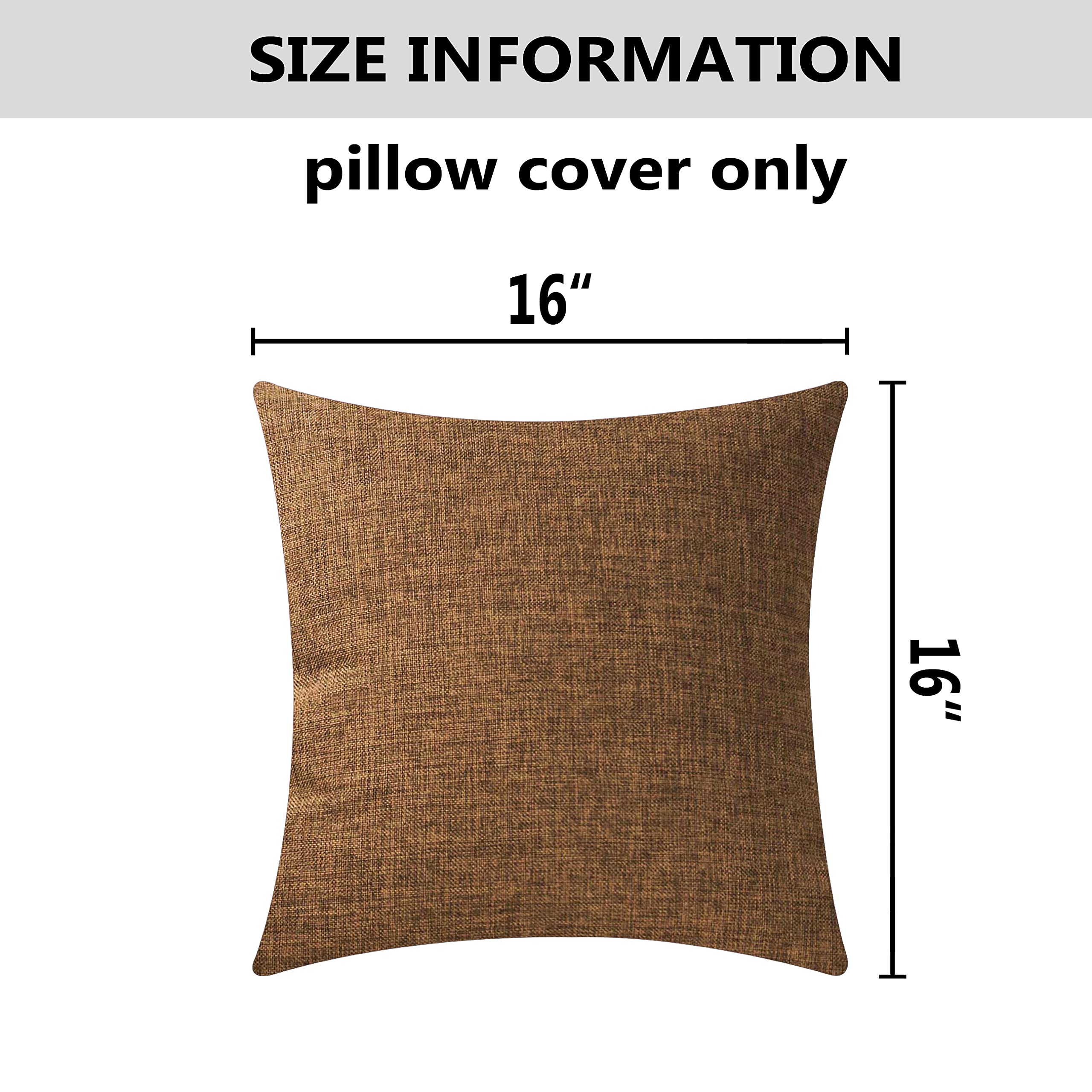 16x16 Inch Decorative Pillow Covers Set of 2 - Soft Brown Cushion Covers for Sofa, Couch & Bench (40cm) - Perfect for Living Room, Bedroom & Home Decor