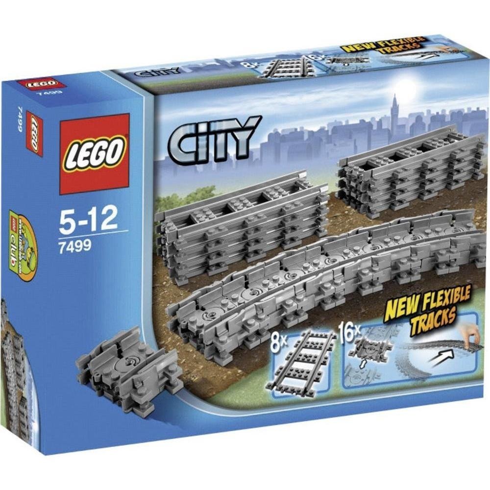 LEGO City Flexible Train Tracks 7499 - 80 Pieces, Compatible with All LEGO Trains - Perfect for Kids & Collectors - Build Custom Train Layouts for Playrooms & Displays