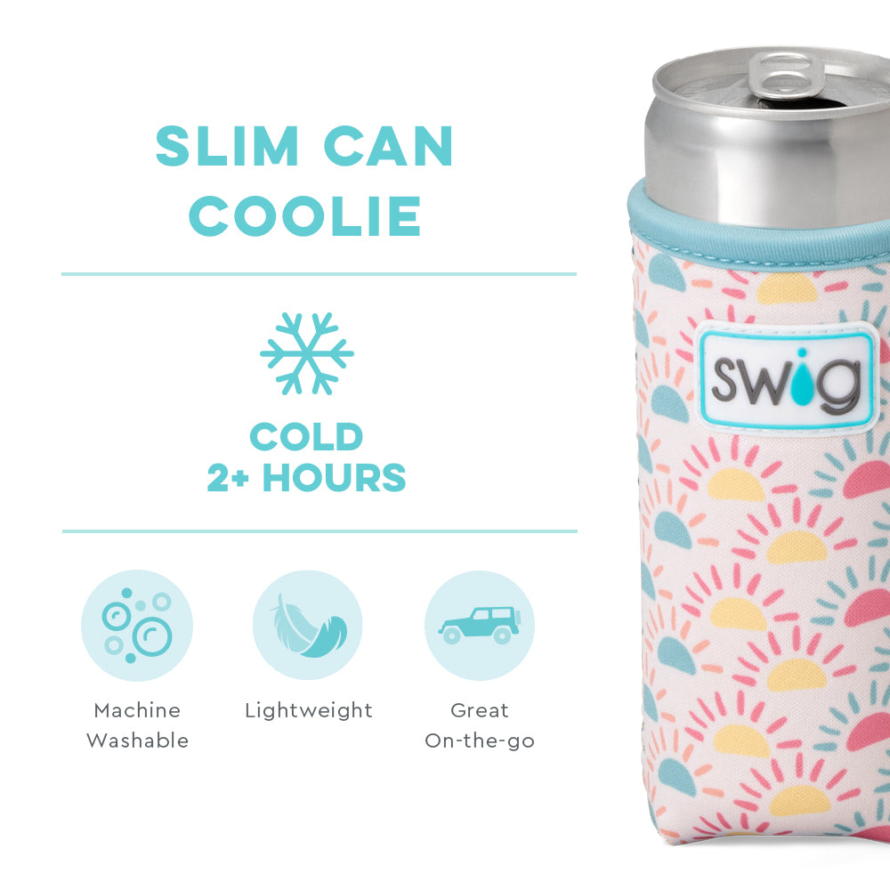 Sun Chaser Slim Can Coolie - Insulated Beer Can Holder for Camping, Beach & Outdoor Parties - Keep Drinks Cold & Hands Dry - Perfect for BBQ, Tailgating & Picnics