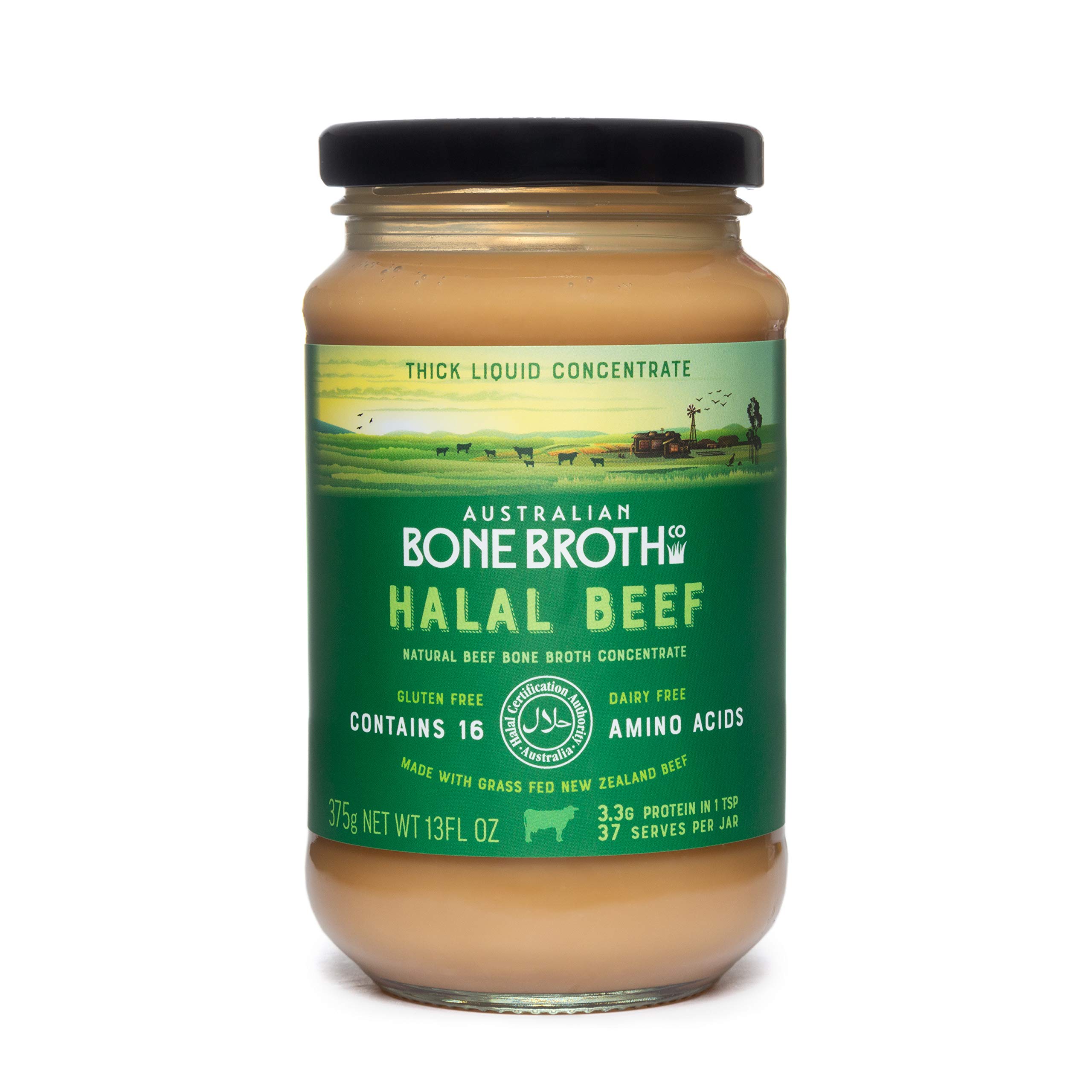ABBCo Halal Beef Bone Broth Concentrate - 100% Grass-Fed New Zealand Beef - Rich in Collagen & 16 Amino Acids - Healthy, Nutritious & Delicious - Perfect for Soups, Stews & Keto Recipes