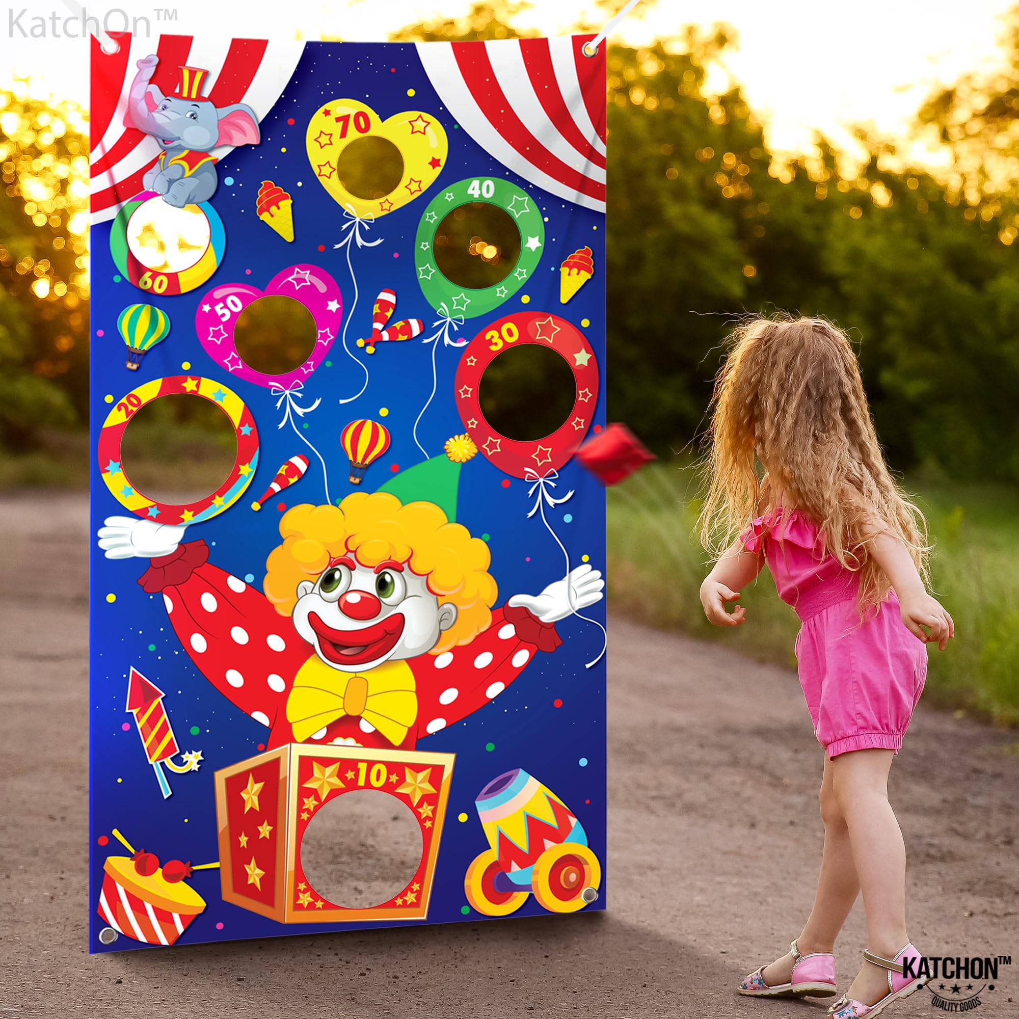 KatchOn Large Carnival Games for Kids Party - 54 x 34 Inch | Carnival & Circus Theme Party Decorations | Fun Outdoor Birthday Decor | Perfect for Backyard Carnivals, School Events & Birthday Parties