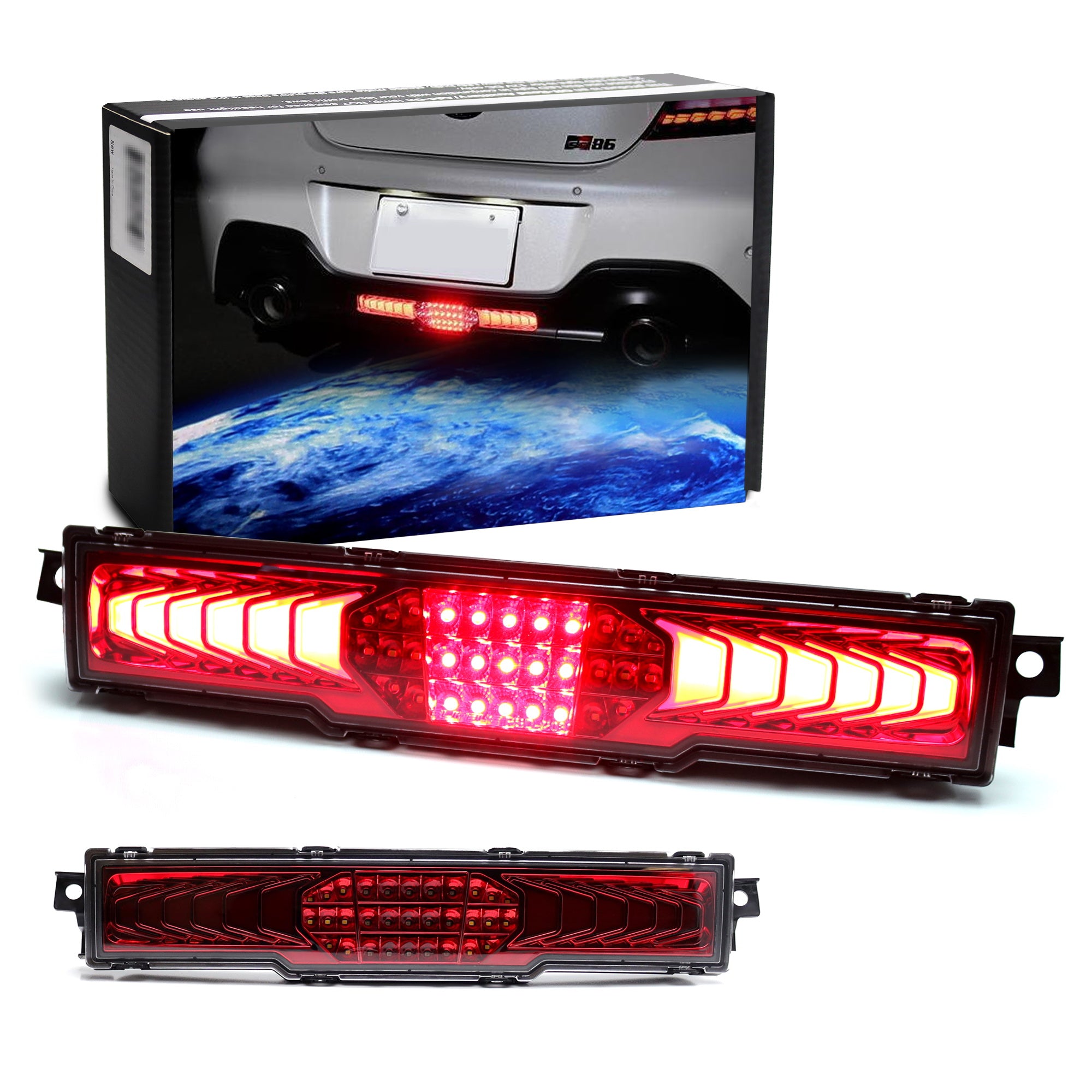 22+ Subaru BRZ & Toyota 86 Clear Lens with Red Inside Full LED Rear Fog Light Kit - High Visibility Safety Upgrade for Night Driving & Bad Weather Conditions