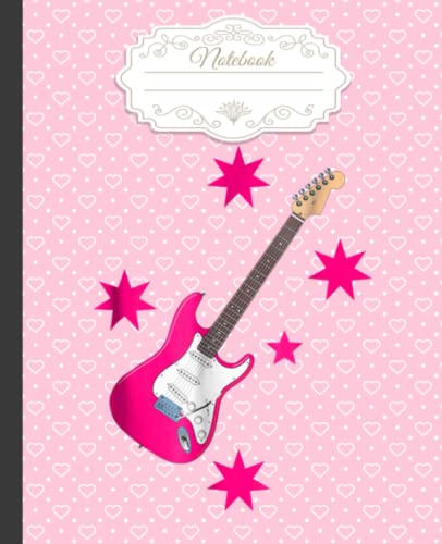 Pink Rock Electric Guitar Notebook - Large Blank Music Sheet Notation Book for Guitarists, Songwriters & Composers | Perfect for Writing Songs, Music Theory Practice & Band Rehearsals