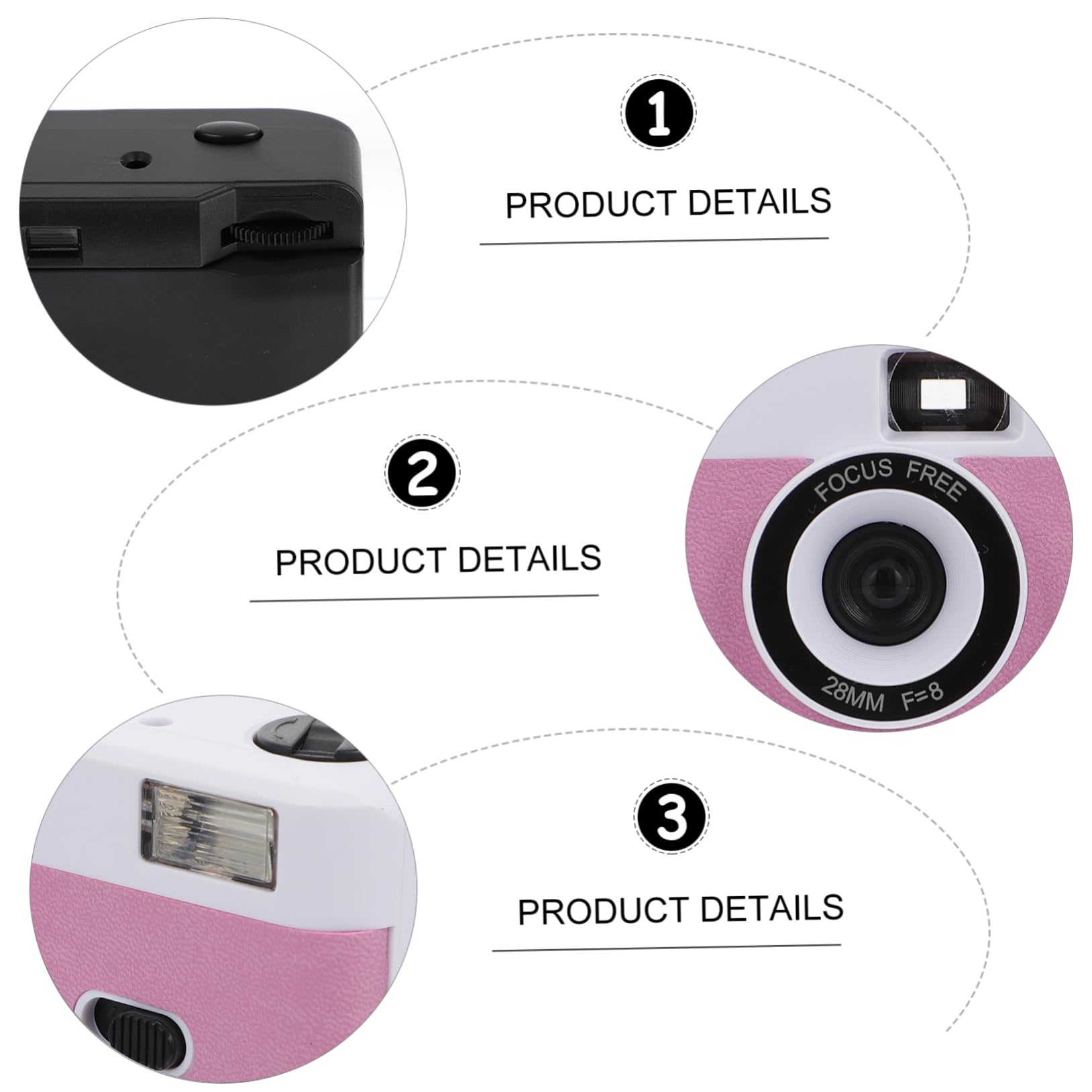 Gatuida 6 Pack Retro Plastic Film Cameras - Mini Reusable ABS Vintage Camera with Built-in Flash, White Macaron Design - Perfect for Travel, Parties & Creative Photography