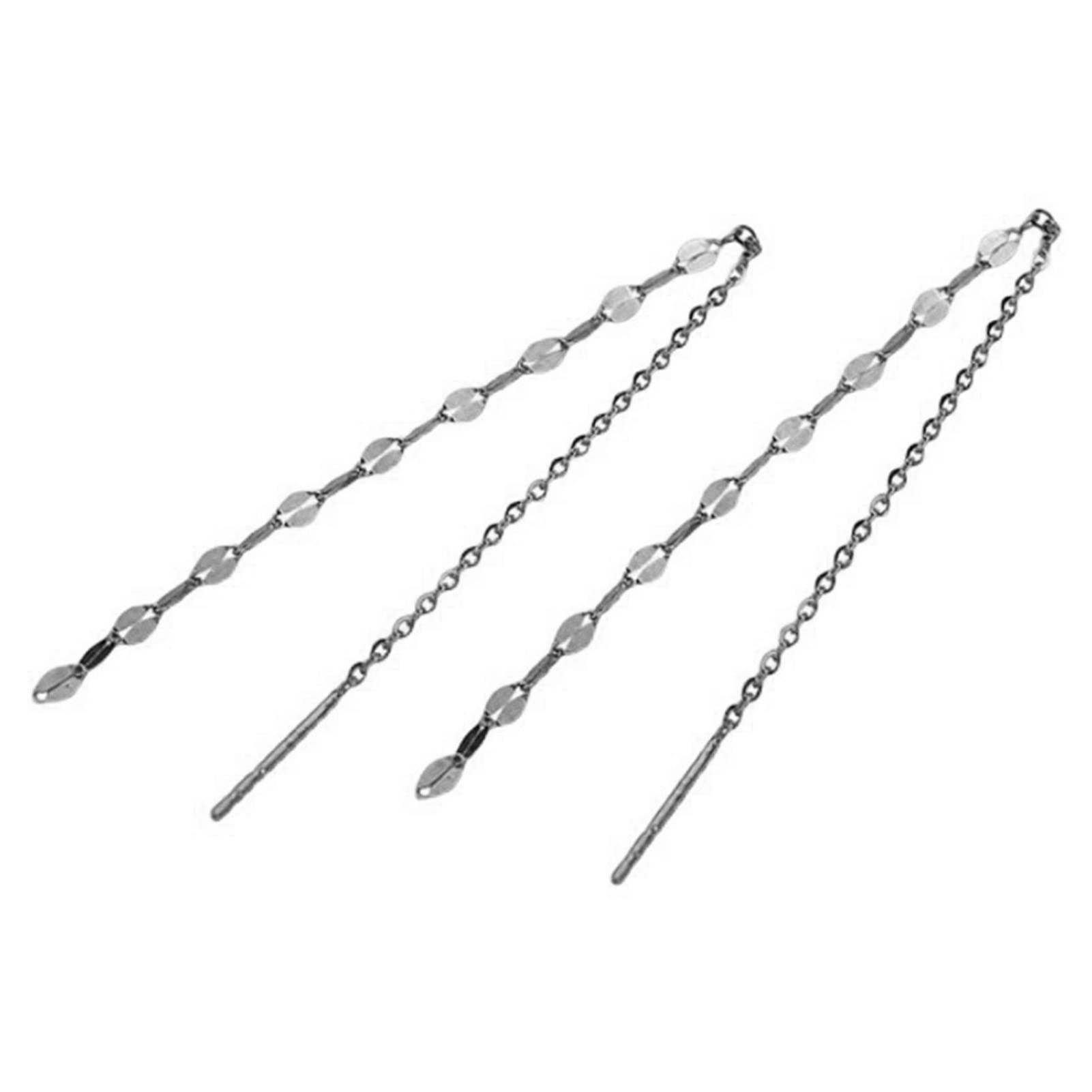 Elegant Geometric Chain Long Tassel Drop Earrings for Women - Shining Electroplated Dangle Earrings with Hook Stud, Perfect Jewelry Gift for Dating, Parties & Special Occasions