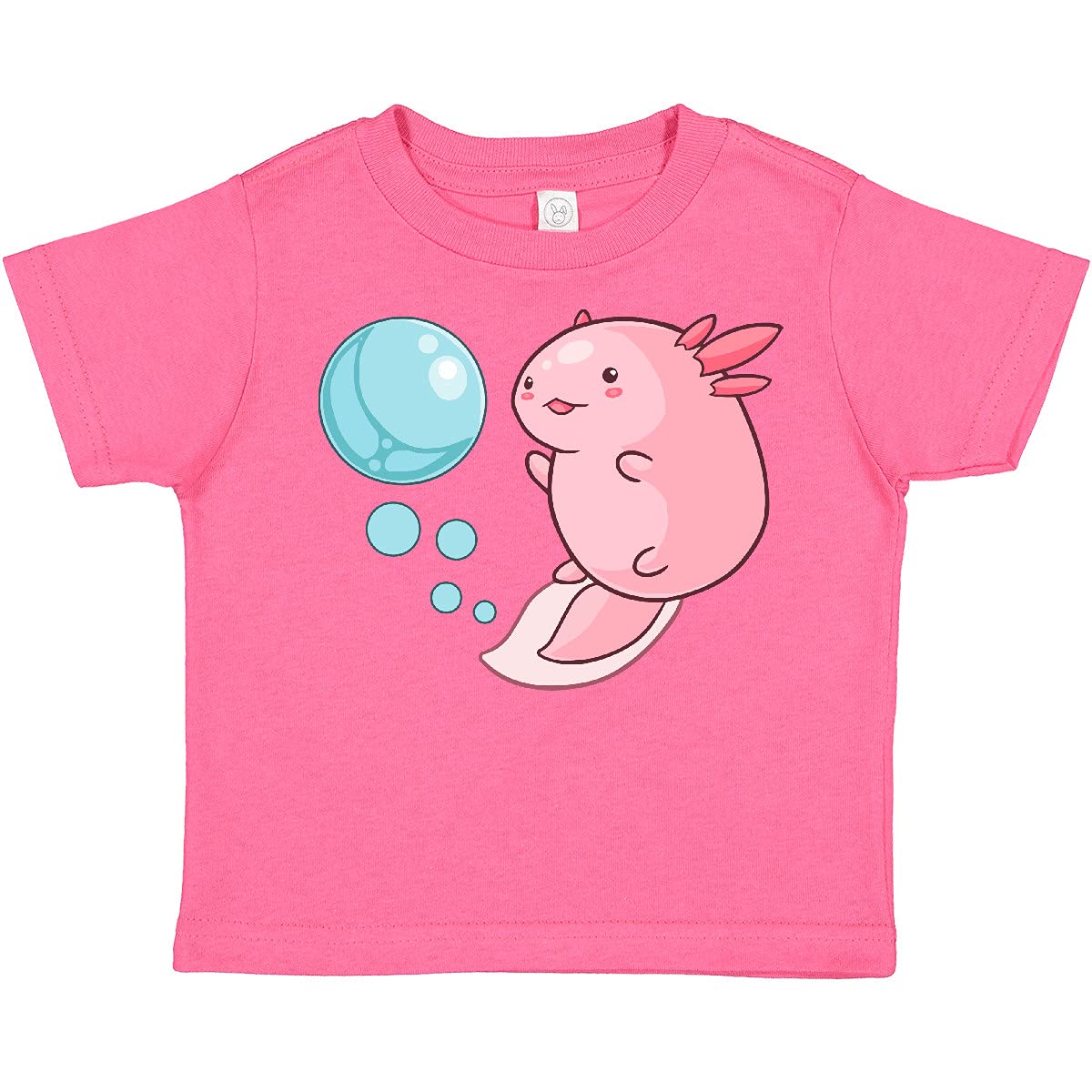 Cute Axolotl and Bubbles Heart Print Toddler T-Shirt - Soft Cotton Kids Tee for Casual Wear & Playtime