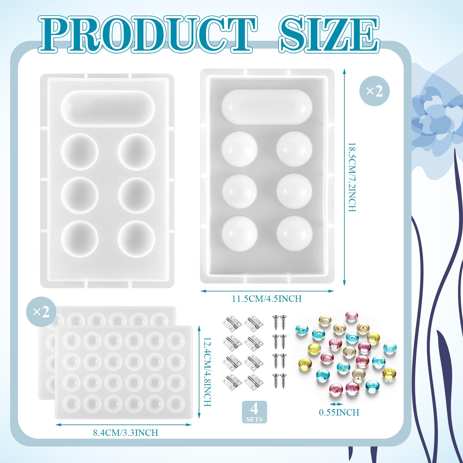 Premium Mancala Board Game Silicone Mold Set - DIY Epoxy Resin Casting Kit with 2 Mancala Stone Molds & 4 Metal Accessories - Perfect for Family Game Nights, DIY Crafts, and Unique Gift Making (Handmade Board Games, Birthday Presents, Party Activities)