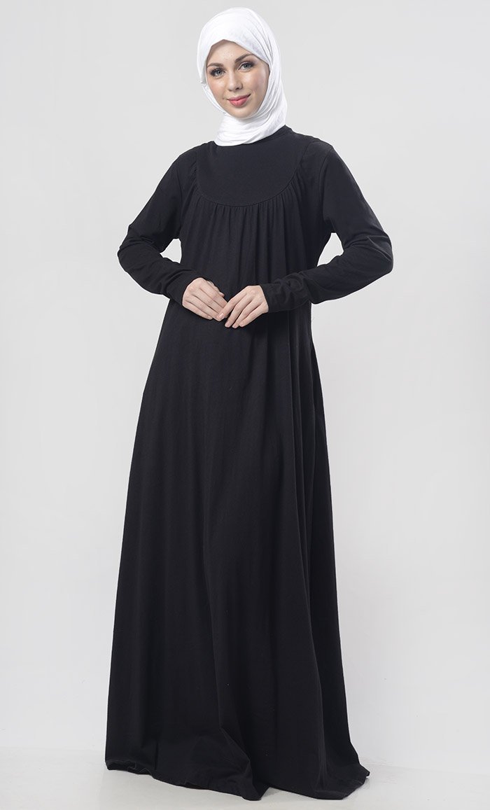 Comfortable Everyday Jersey Sportswear Abaya Dress for Women - Modest Islamic Prayer Dress for Gym, Yoga & Casual Wear