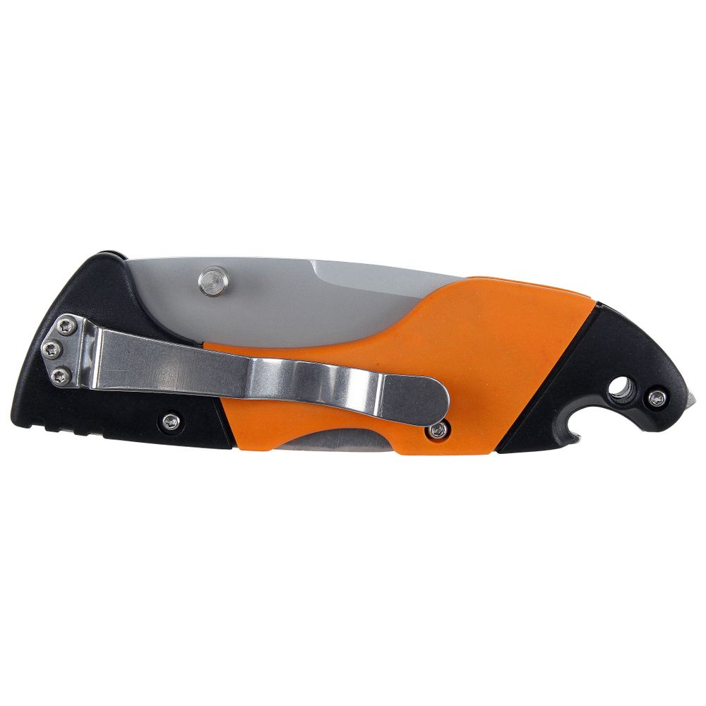 Captain Rescue Knife - Tactical Survival Knife with Glass Breaker & Seatbelt Cutter - Emergency Tool for Outdoor, Camping, Hiking & Car Safety (Black)