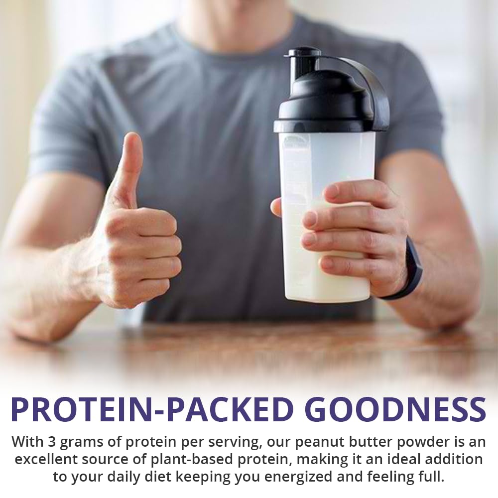HMR Peanut Butter Powder | 32 Servings Powdered Peanut Butter from Dry-Roasted Peanuts, 3g Protein per Serving - Low Carb, Keto Friendly, Gluten Free | Perfect for Smoothies, Baking, Oatmeal & Healthy Snacks