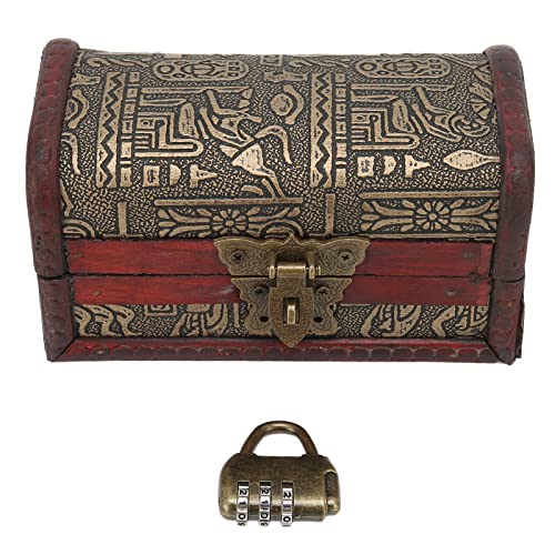 Vintage Wooden Storage Box with Lock - Decorative Jewelry Chest for Home, Office & Room Organization - Perfect for Storing Treasures, Jewelry & Keepsakes