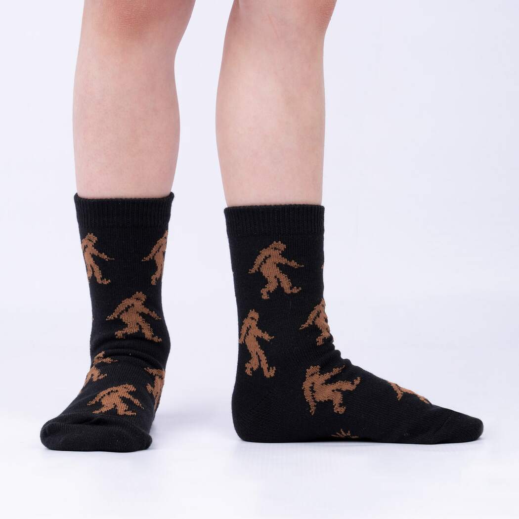 Fun Sasquatch Crew Socks 3-Pack for Kids - Cozy Camping & Outdoor Adventure Socks
