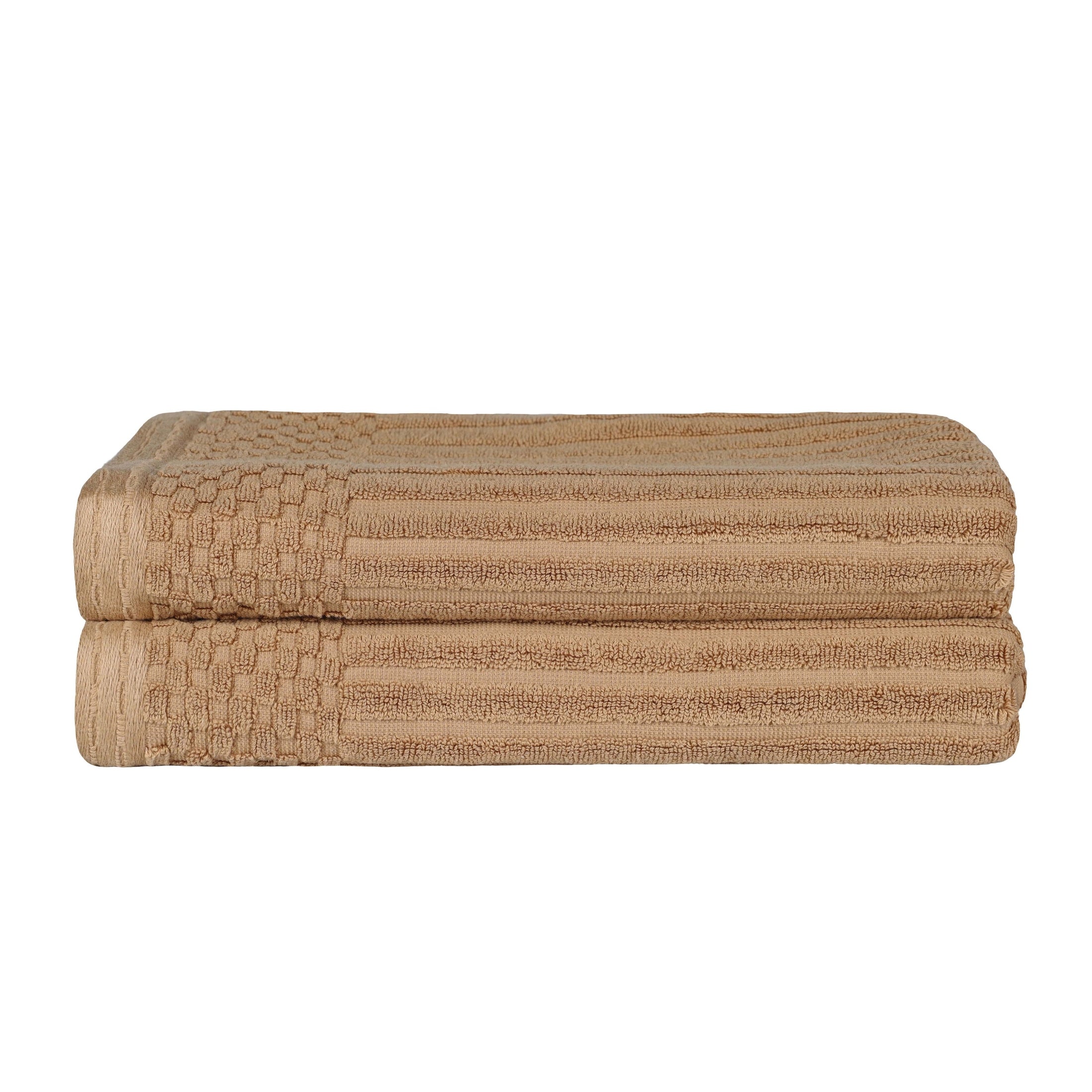Premium Cotton Ribbed Textured Bath Towel Set - Ultra Absorbent 2-Piece Luxury Towels for Spa, Bath & Beach | Soft & Quick-Drying
