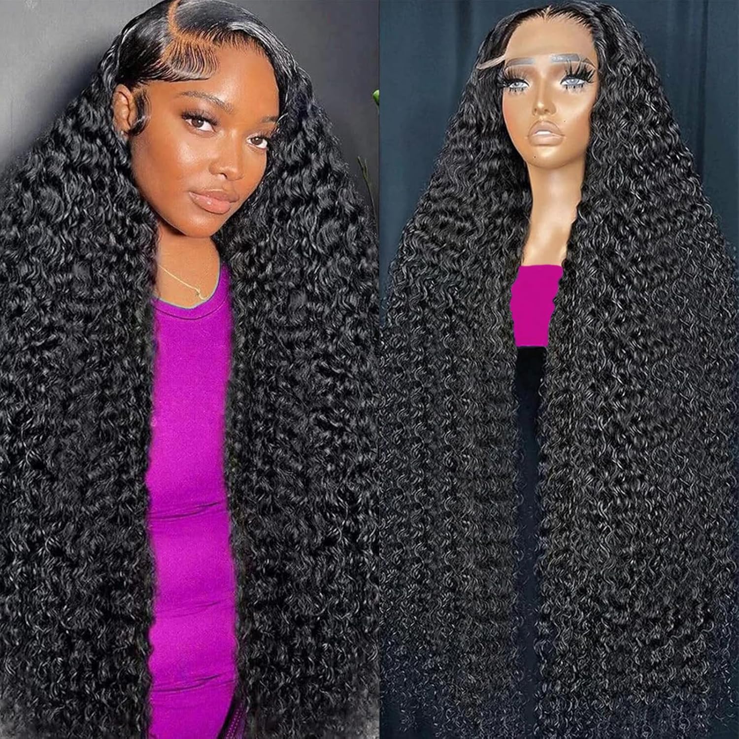 30 Inch 200% Density 13x4 Deep Wave Lace Front Human Hair Wig - Pre Plucked with Baby Hair for Black Women | Perfect for Daily Wear, Parties & Special Occasions