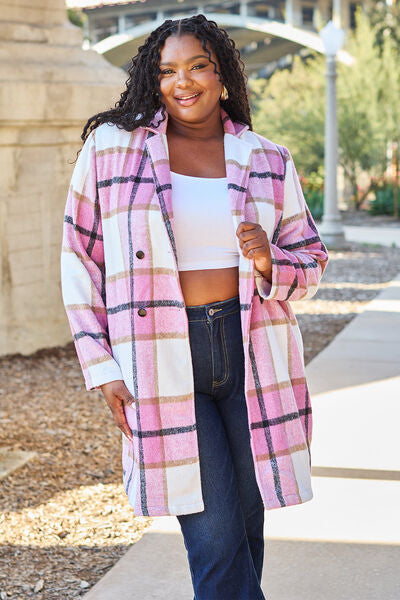 Stylish Plaid Button-Up Lapel Collar Coat for Men & Women | Trendy Fall Winter Jacket | Perfect for Office, Dating & Outdoor Activities
