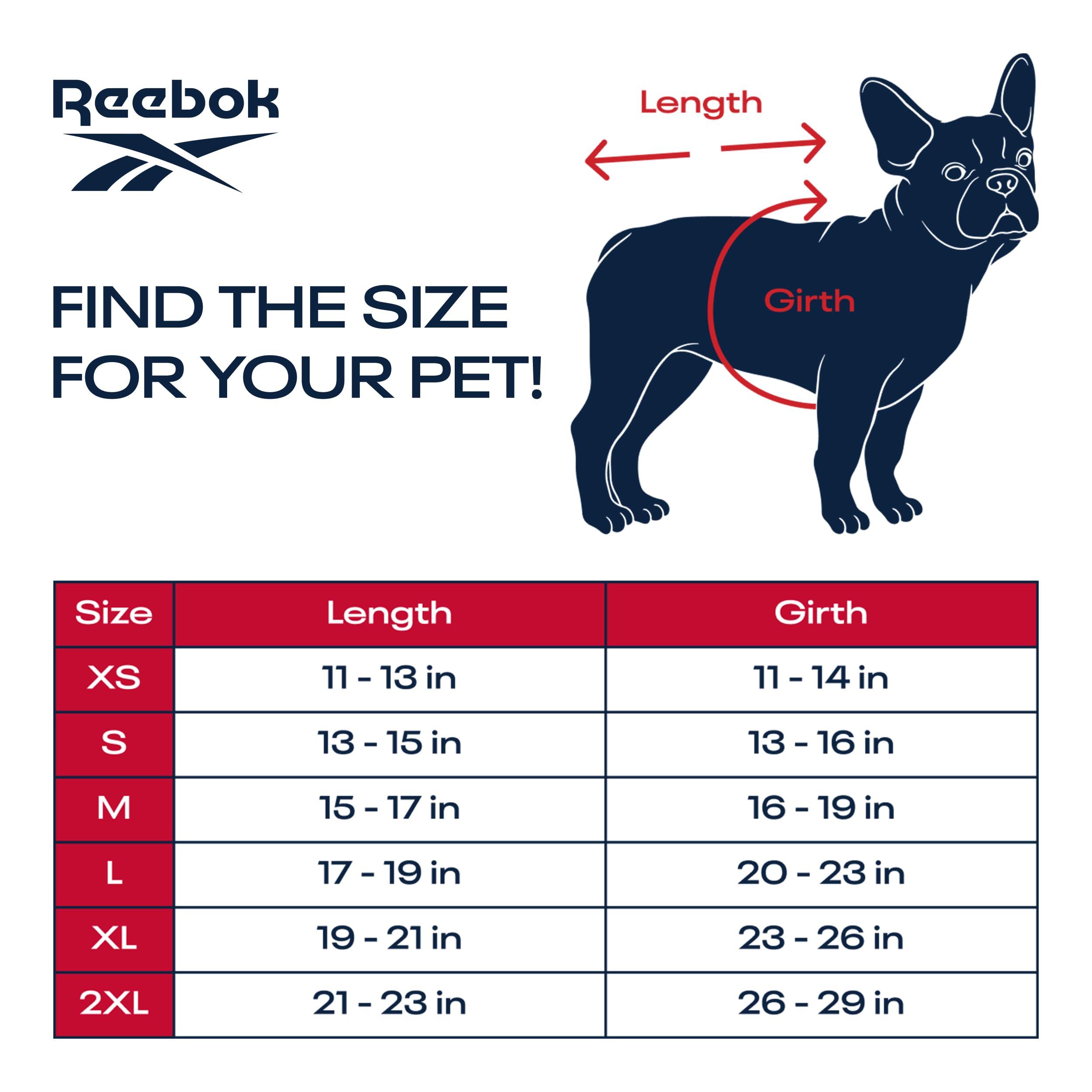 Reebok Waterproof Dog Puffer Jacket with Hood - Windproof Winter Coat for Small Medium Large Dogs | Cold Weather Protection for Outdoor Walks & Snow Adventures