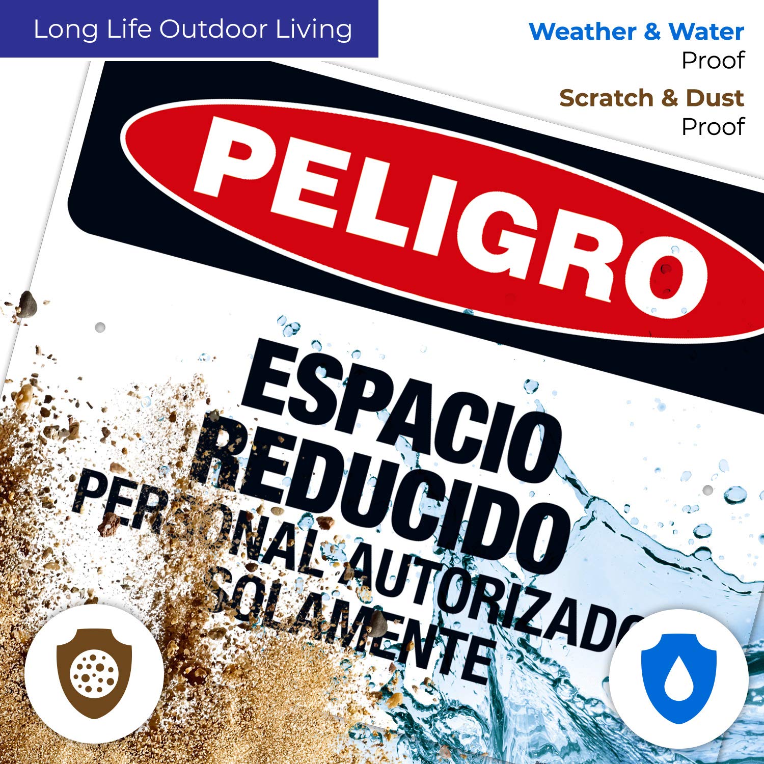 Danger Confined Space Authorized Personnel Only Bilingual Sign (English/Spanish) - OSHA Compliant 24x30 Inches - Rust-Free .063 Aluminum for Indoor & Outdoor Use - Fade-Resistant, Made in USA - Ideal for Construction Sites, Warehouses & Industrial Safety Areas