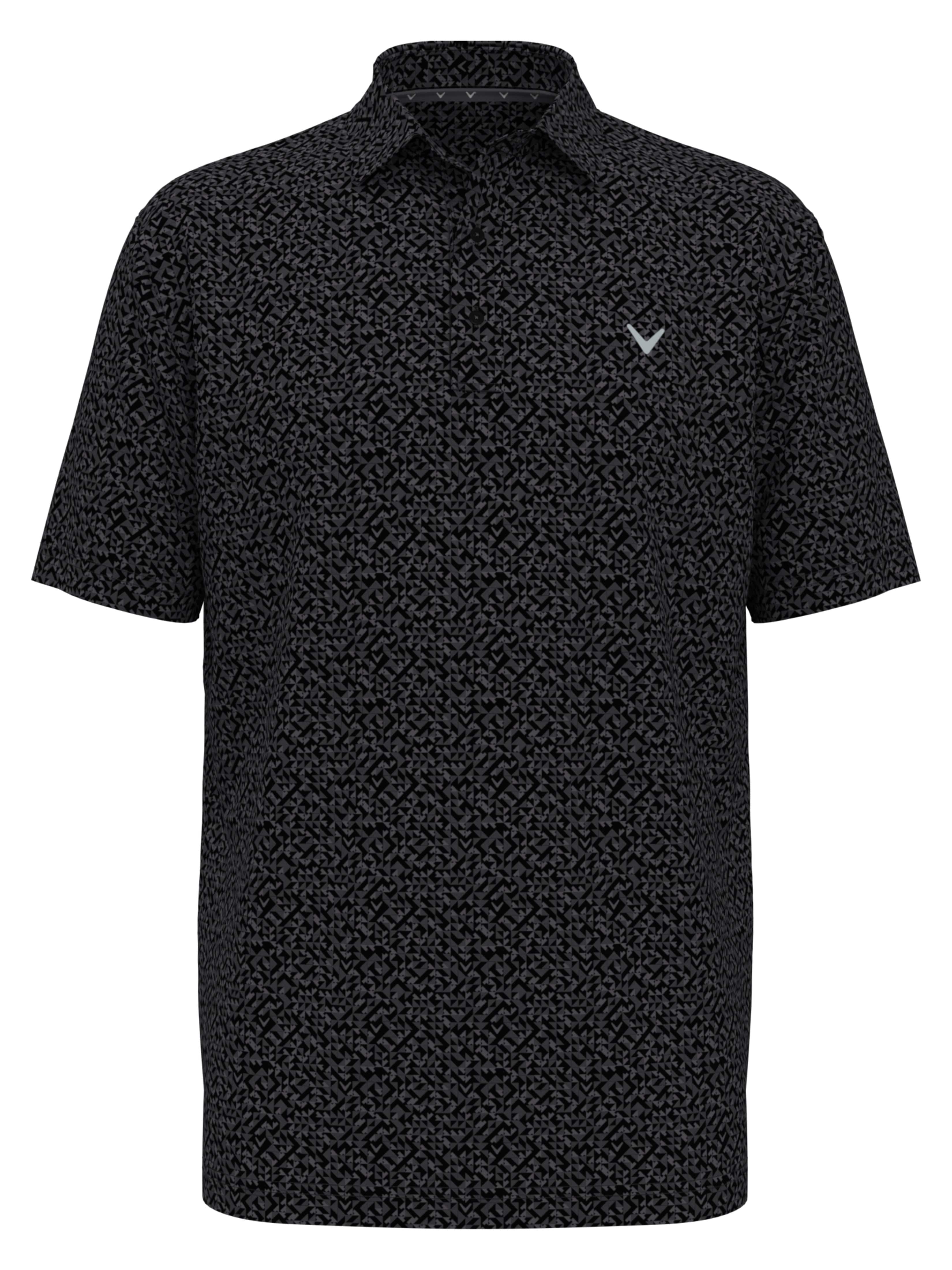 Men's Linear Chevron Print Golf Polo Shirt - Breathable & Moisture-Wicking Performance Top for Golf, Casual Wear & Outdoor Activities