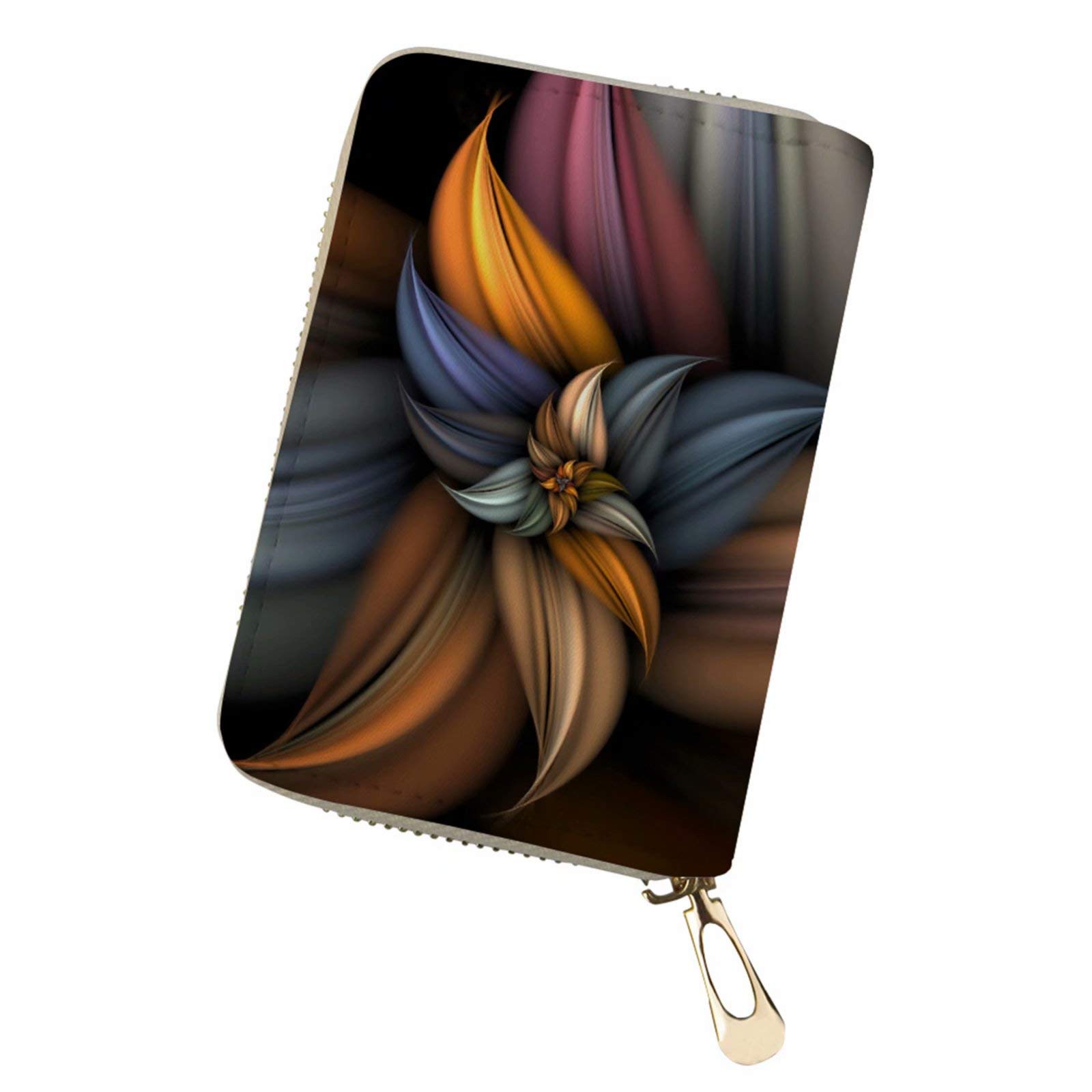 Forchrinse 3D Flower PU Leather Credit Card Holder Wallet - Slim Zip ID Case for Women & Girls - Perfect for Travel, Shopping, and Everyday Use