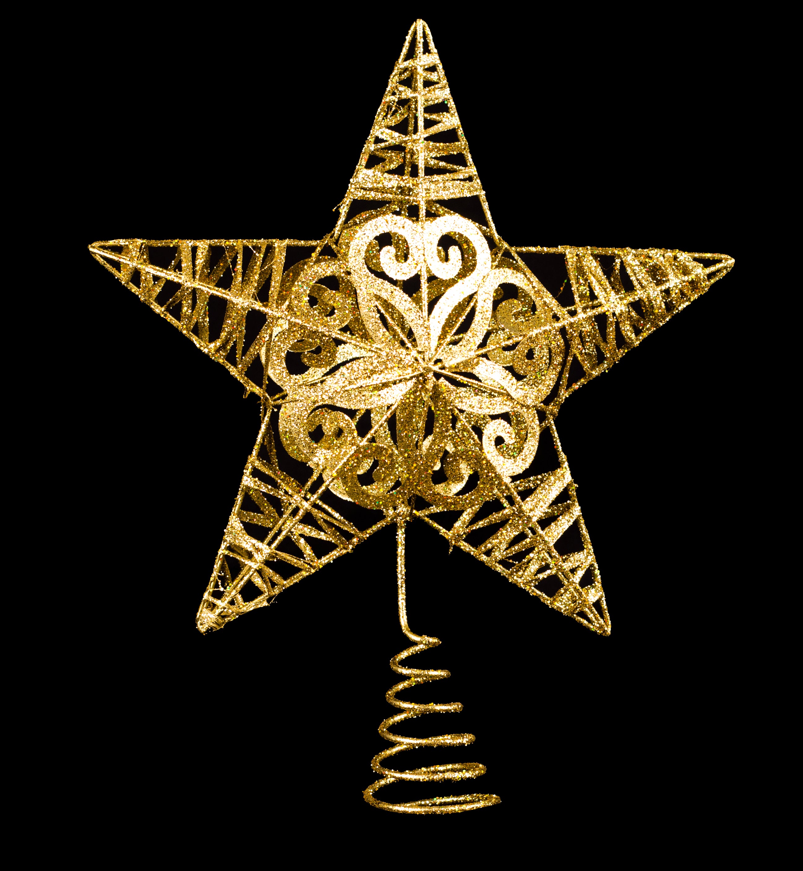 10-Pack Metal Glittered Gold Star Tree Toppers - Christmas Tree Decorations for Holiday, Party & Home Decor - Perfect for Xmas, New Year & Festive Celebrations