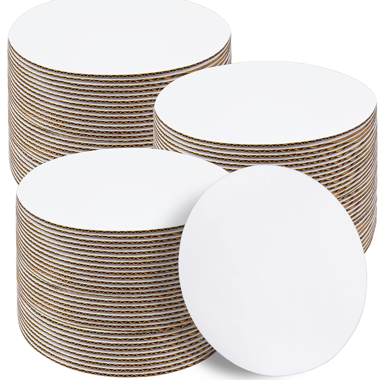 50-Pack 10 Inch Round White Cardboard Cake Boards - Food Grade Disposable Cake Plates & Bases for Baking, Decorating, and Serving - Perfect for Birthday Cakes, Wedding Cakes, and Dessert Displays
