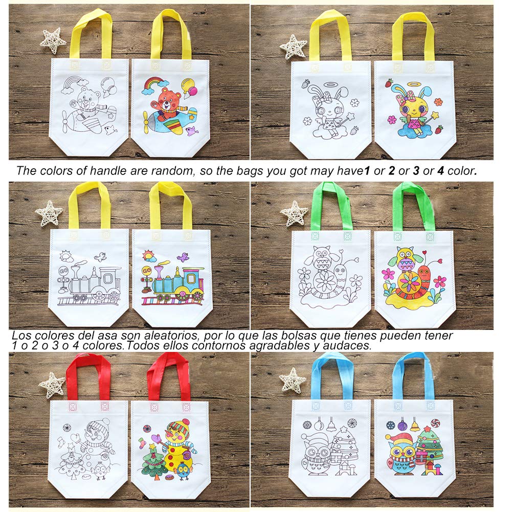 Eco-Friendly Sand Flower Coloring Carnival Animal Art Party Goodie Bags with Guestbook - 24 Pack for Kids Birthday Parties, School Events & DIY Craft Activities