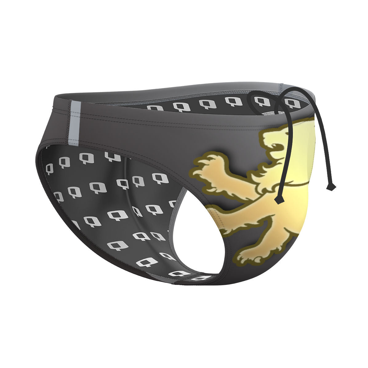 Ramping Lion Water Polo Brief Swimsuit - Men's Competitive Swimwear for Water Polo Training & Games - Durable, Comfortable & Quick-Drying Swim Trunks
