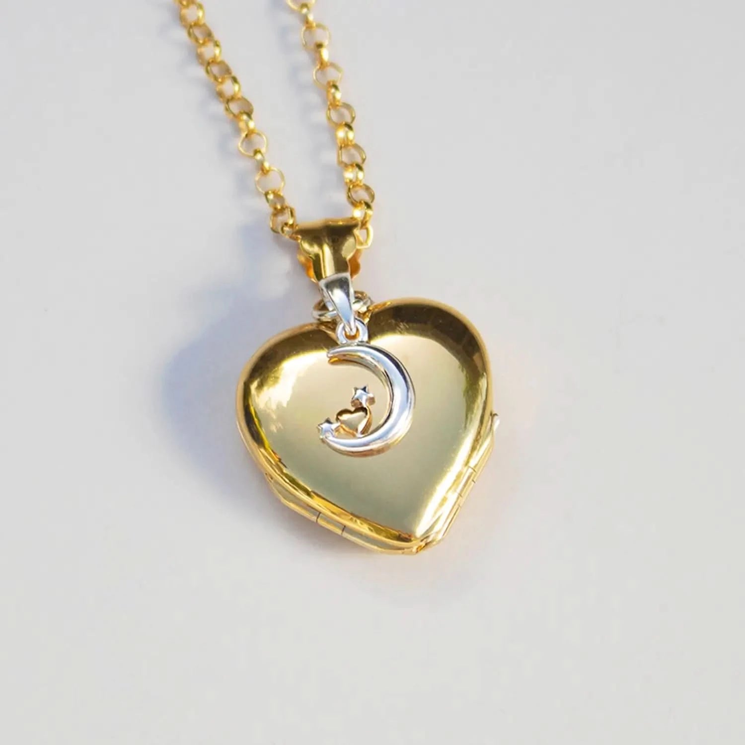 Gold Heart Charm Locket with 4 Photo Compartments - Perfect for Valentine's Gifts, Anniversary Presents & Keepsake Jewelry