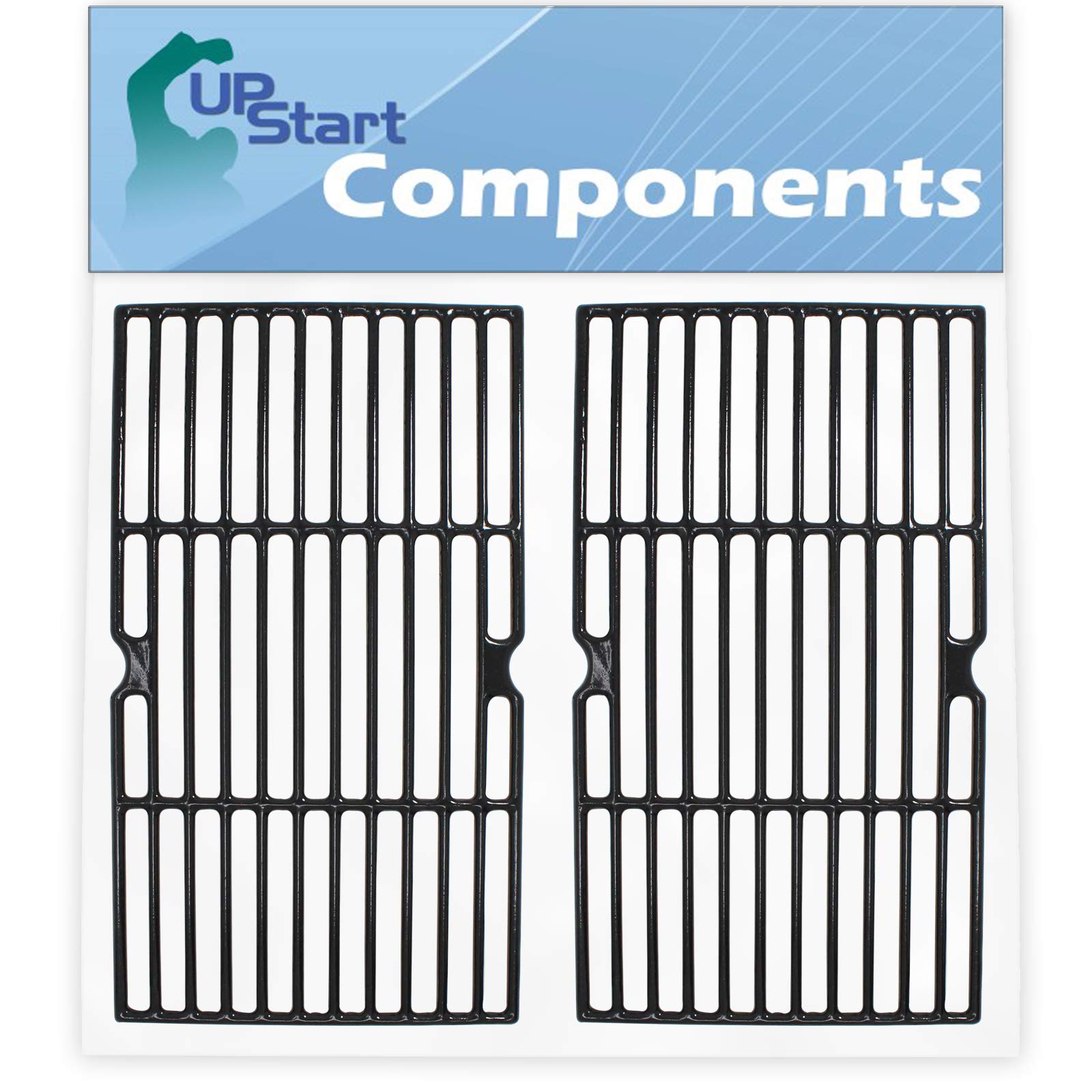 UpStart Components 2-Pack BBQ Grill Grates Replacement for Charbroil 463251713 - Heavy Duty Cast Iron Cooking Grids 16 3/4