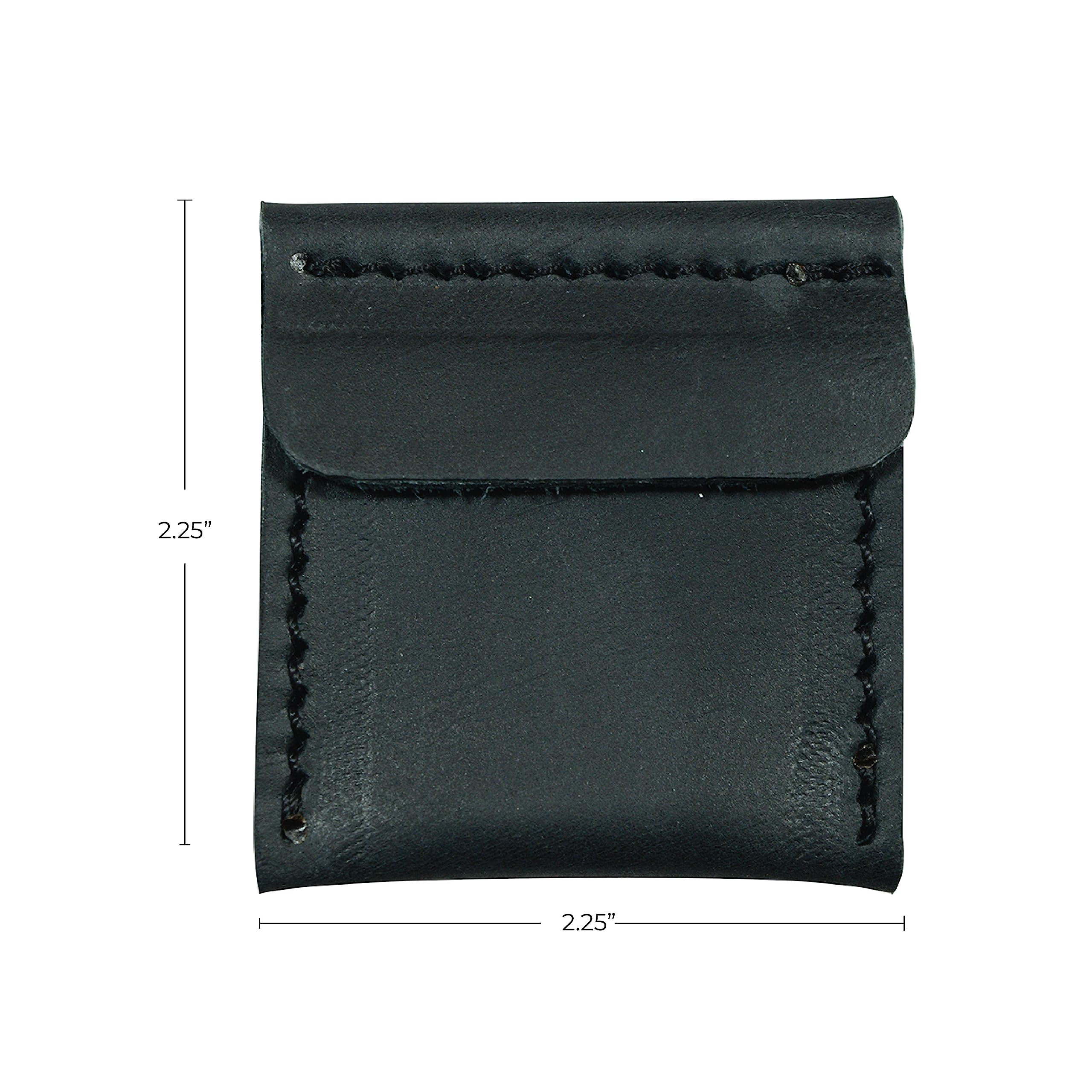 Hide & Drink Premium Leather Wedding Ring Box - Handmade Full Grain Leather Engagement Ring Holder for Bride & Groom - Elegant Jewelry Storage Case for Travel, Proposal & Ring Bearer - Charcoal Black - Perfect for Wedding Ceremonies, Honeymoon Trips & Romantic Surprises