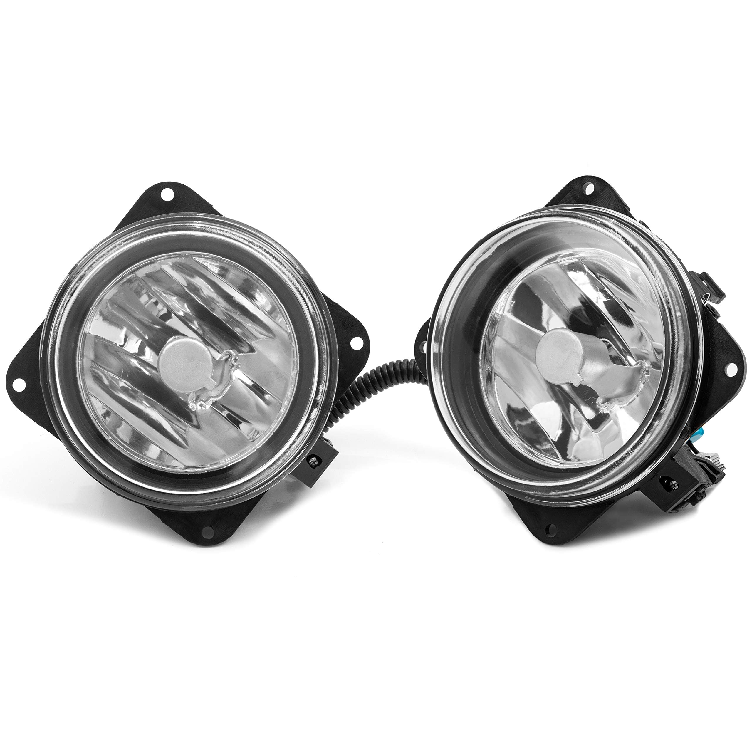 ECOTRIC Front Fog Lights for 2000-2004 Ford F-150 Harley Davidson Edition - Complete Kit with Bezels, Bulbs & Hardware (Driver & Passenger Side) | Enhanced Night Driving & Off-Road Visibility
