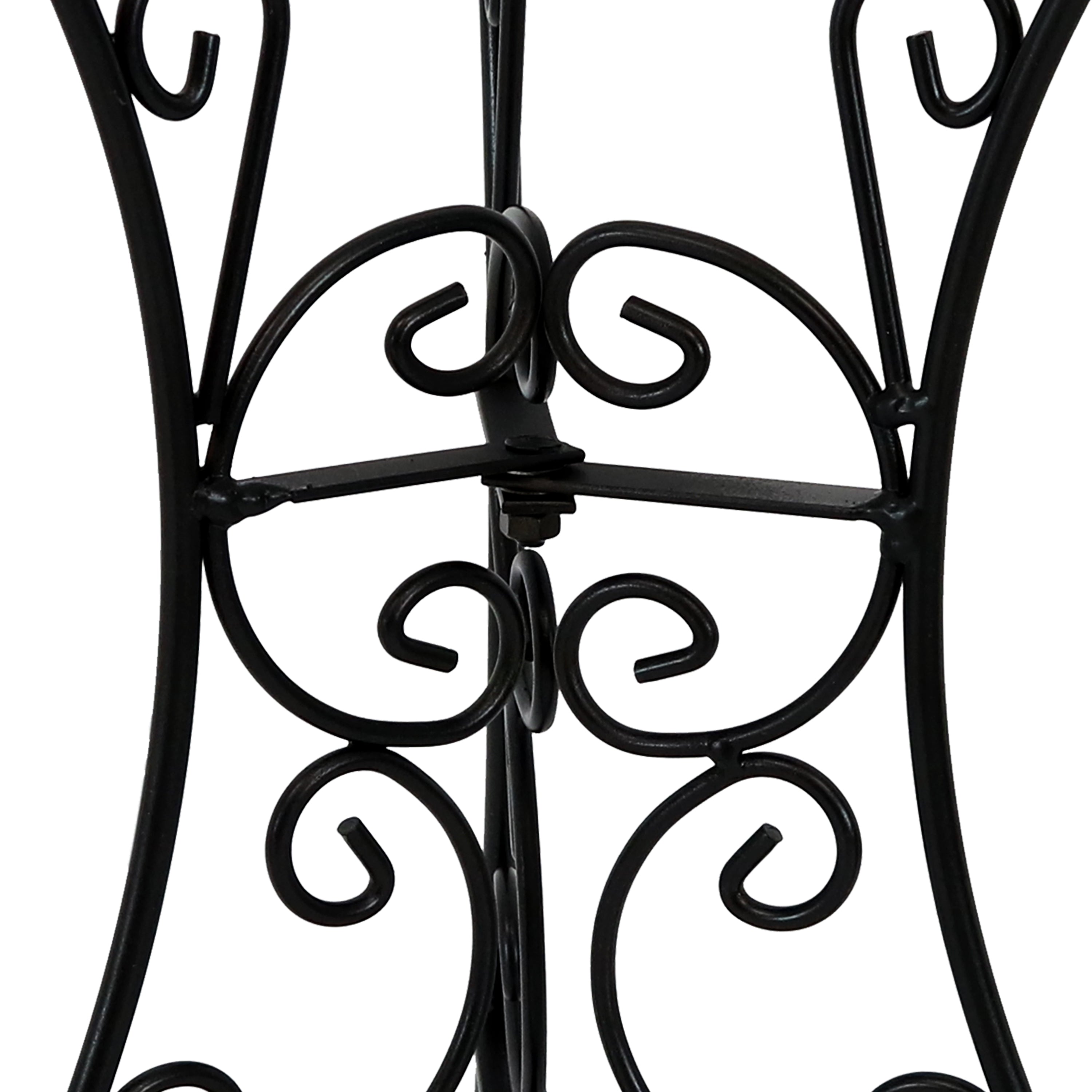 Black Steel Decorative Scroll Outdoor Gazing Ball Stand - 11