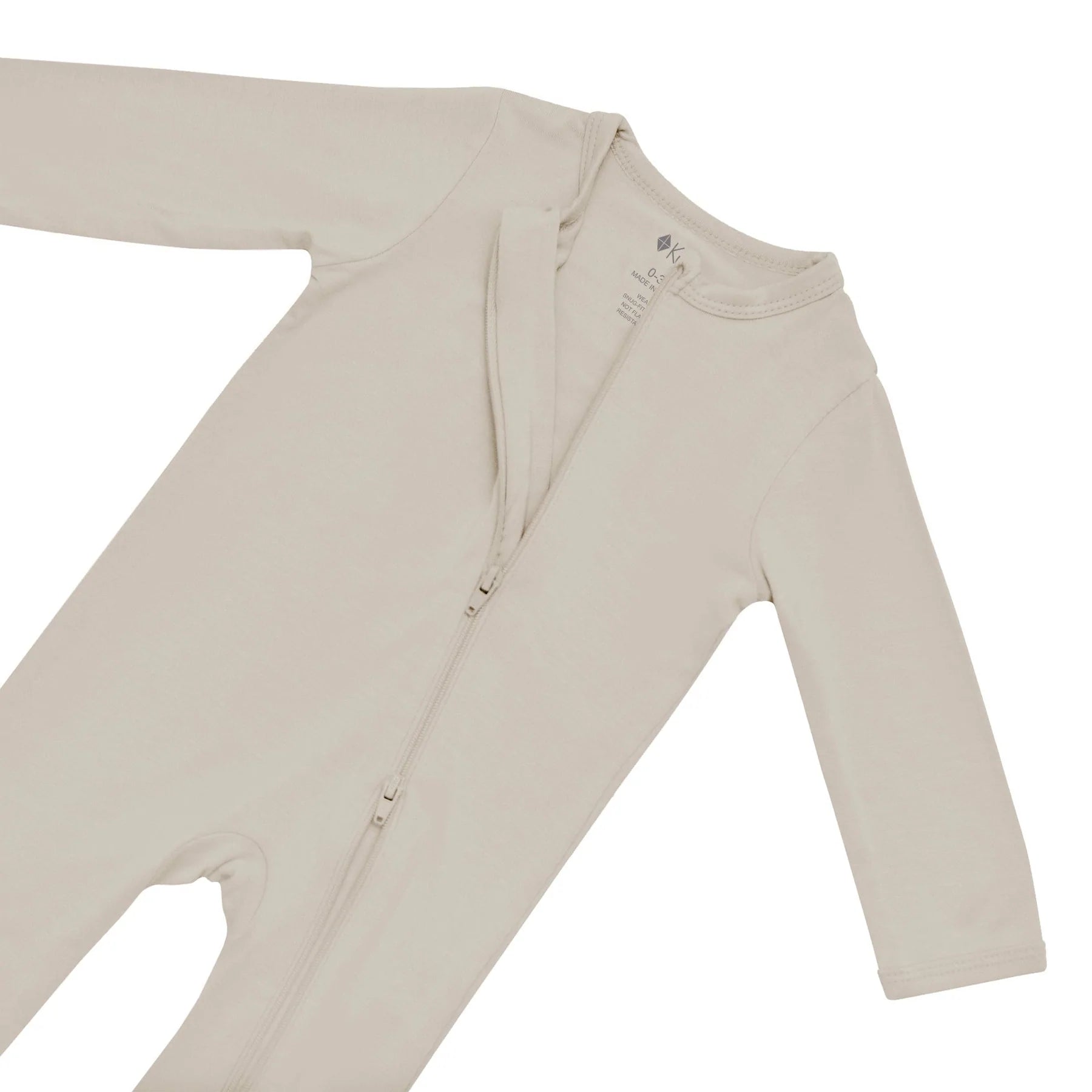 Kyte Baby Khaki Zippered Romper - Soft Cotton One-Piece Outfit for Newborns & Infants | Perfect for Playtime, Daycare & Family Photos