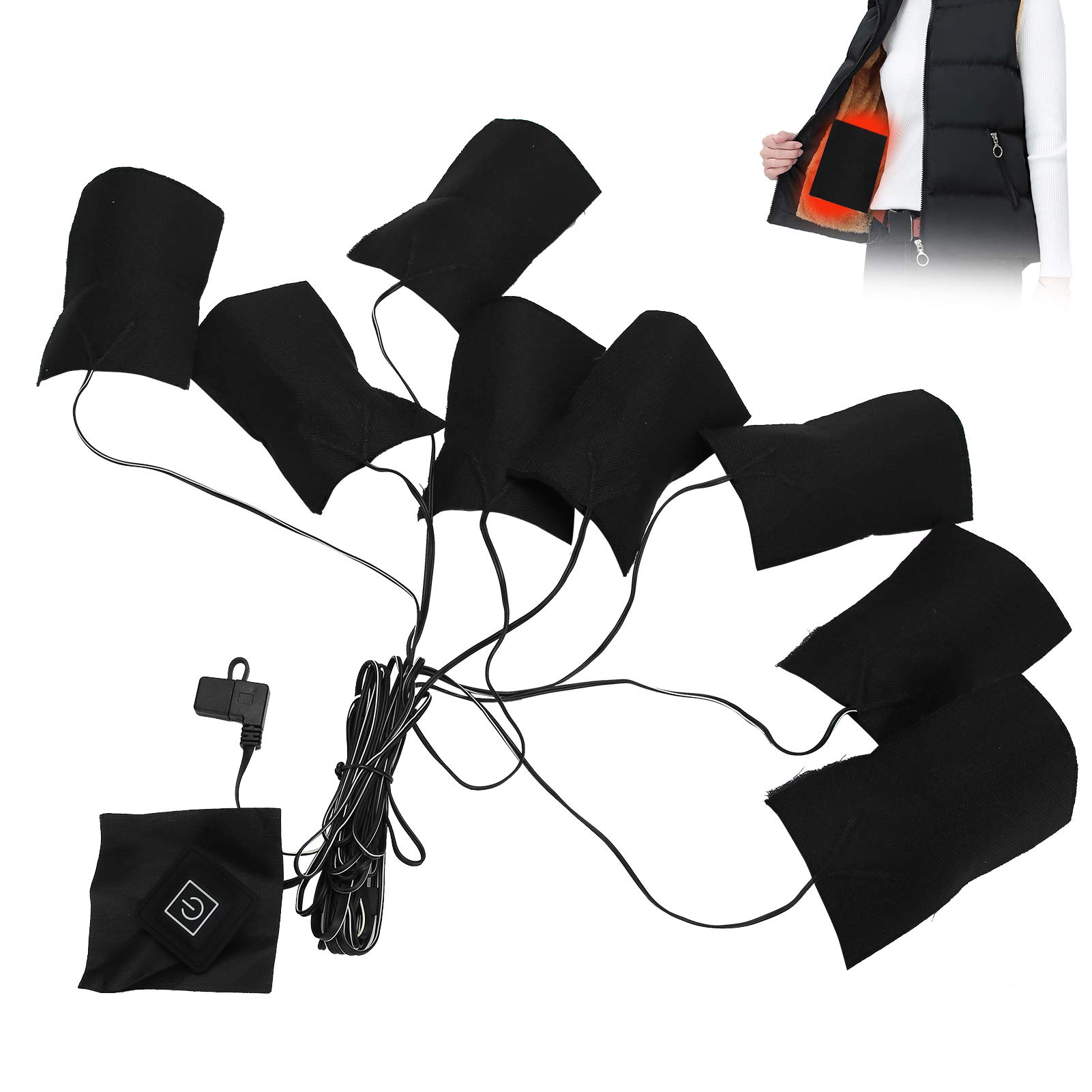 USB Electric Heating Vest - 8-in-1 Rechargeable Heating Pad Jacket, Waterproof Winter Wear for Men & Women - Perfect for Outdoor Activities, Camping, and Cold Weather Commutes
