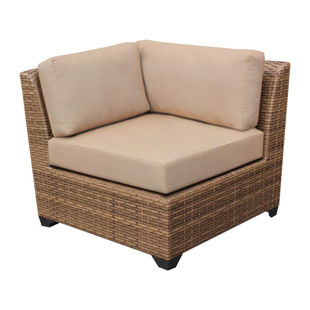 TK Classics LAGUNA-07c-NAVY 7-Piece Outdoor Patio Furniture Set with All-Weather Wicker - Navy Blue, Perfect for Backyard, Poolside & Garden Relaxation