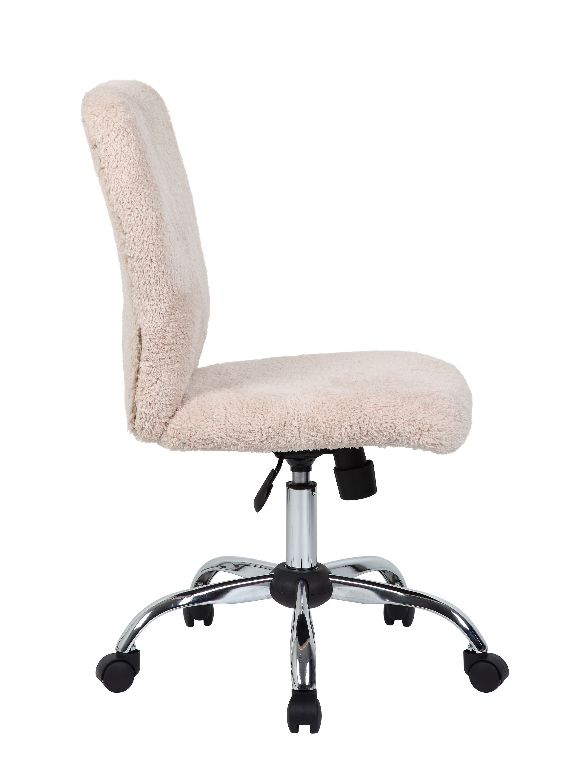 Premium Cream Tiffany Fur Modern Office Chair - Ergonomic Executive Desk Chair for Home & Office - 1 Count - Luxurious Makeup Vanity Chair for Women, Boss Office Products