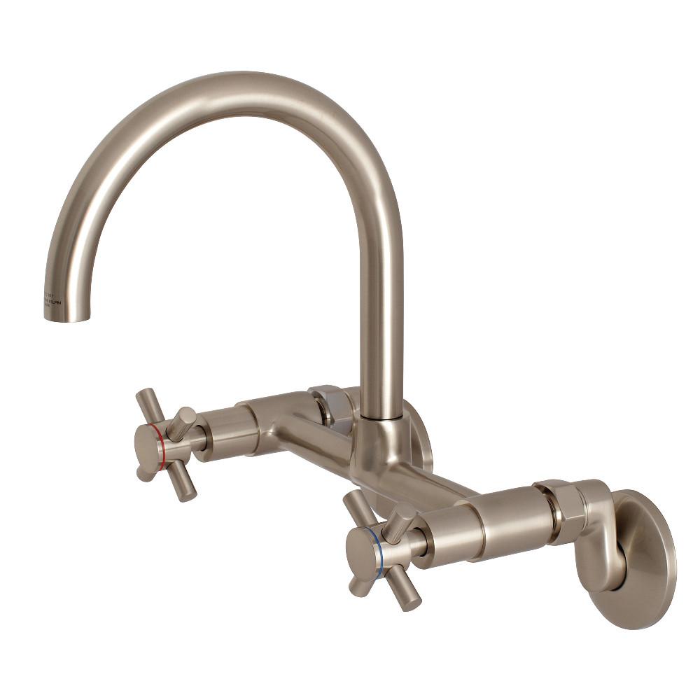 Kingston Brass Concord 8-Inch Adjustable Center Wall Mount Kitchen Faucet - KS414 - Perfect for Modern Farmhouse & Commercial Style Kitchens