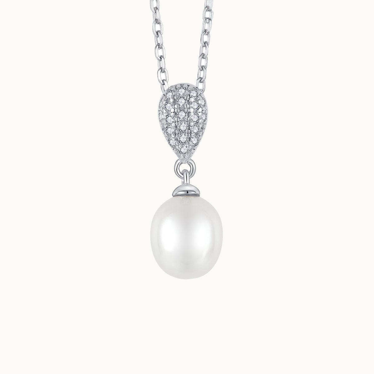 Elegant Pearl Pendant Necklace for Women - 18K Gold Plated Sterling Silver Jewelry - Perfect for Weddings, Anniversaries & Special Occasions