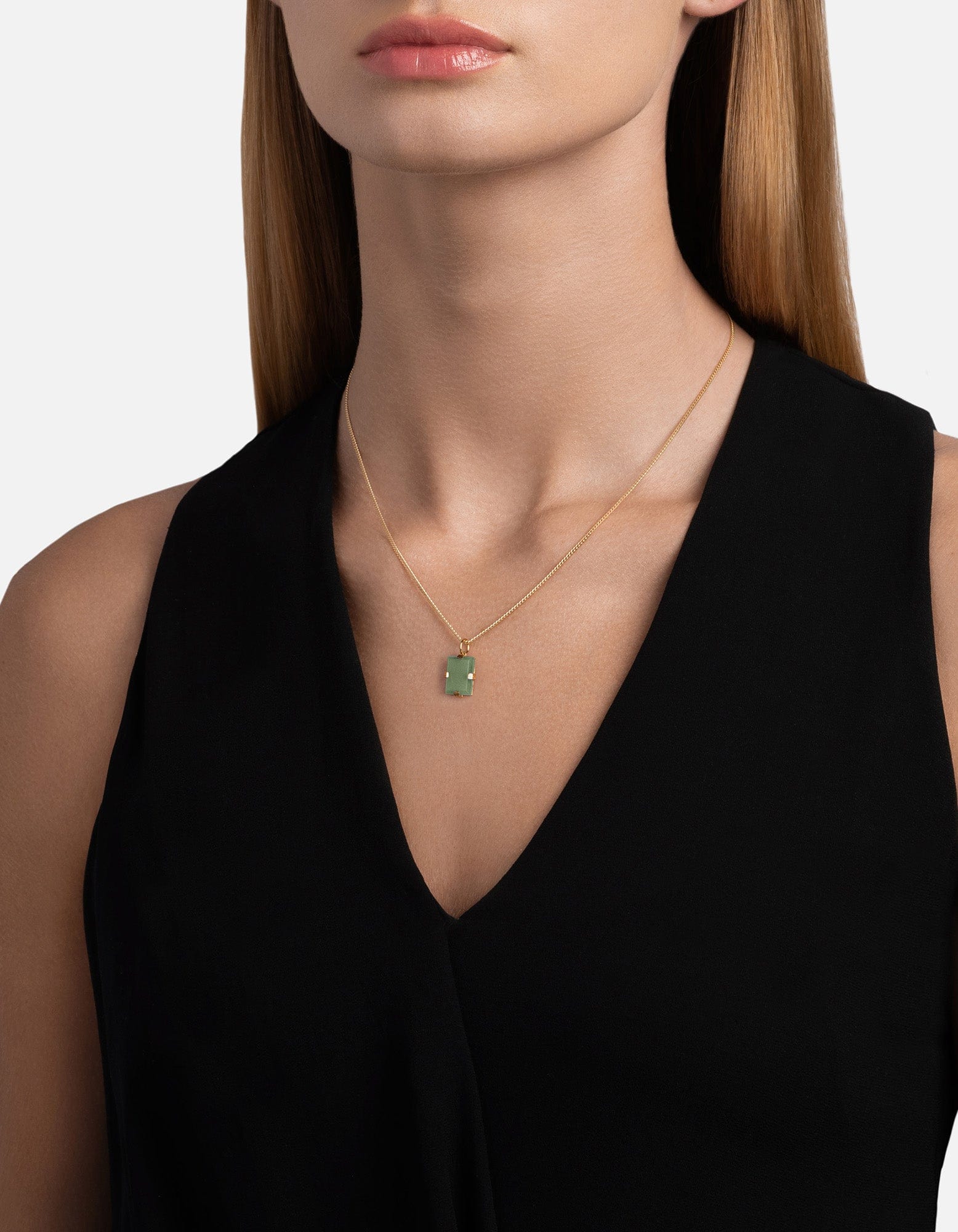 Lennox Jasper Green Necklace - 14k Gold Plated Dainty Pendant for Women | Perfect for Everyday Wear, Gift Giving & Special Occasions