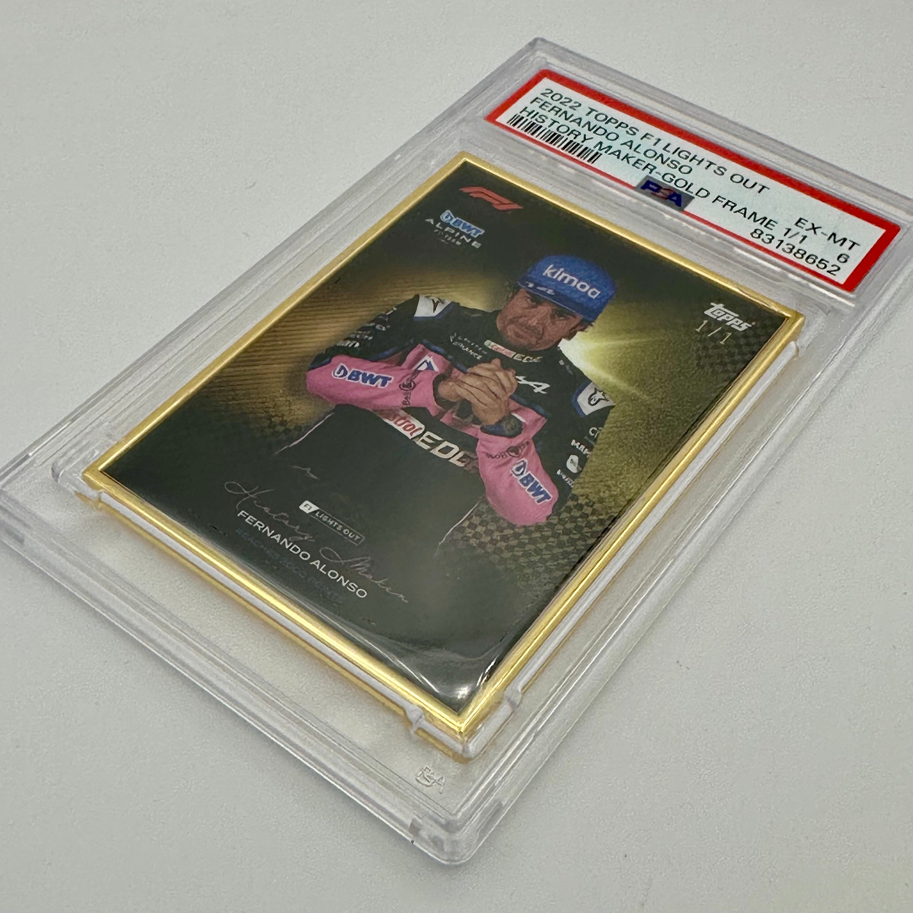 1/1 Gold Frame Alonso Fernando History Maker 2022 Lights Out PSA 6 - Rare Collectible Sports Card for Display & Investment