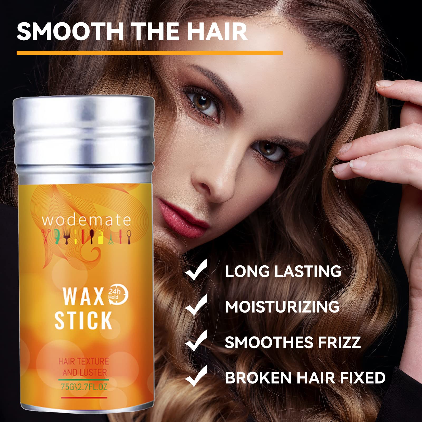 Wax Stick for Hair Wigs & Edge Control Pomade - Long-Lasting Styling Gel for Black Hair | Moisturizing, Shine & Flyaway Control | Non-Greasy Formula (2.7oz) - Perfect for Daily Styling, Wig Maintenance & Natural Hair Care