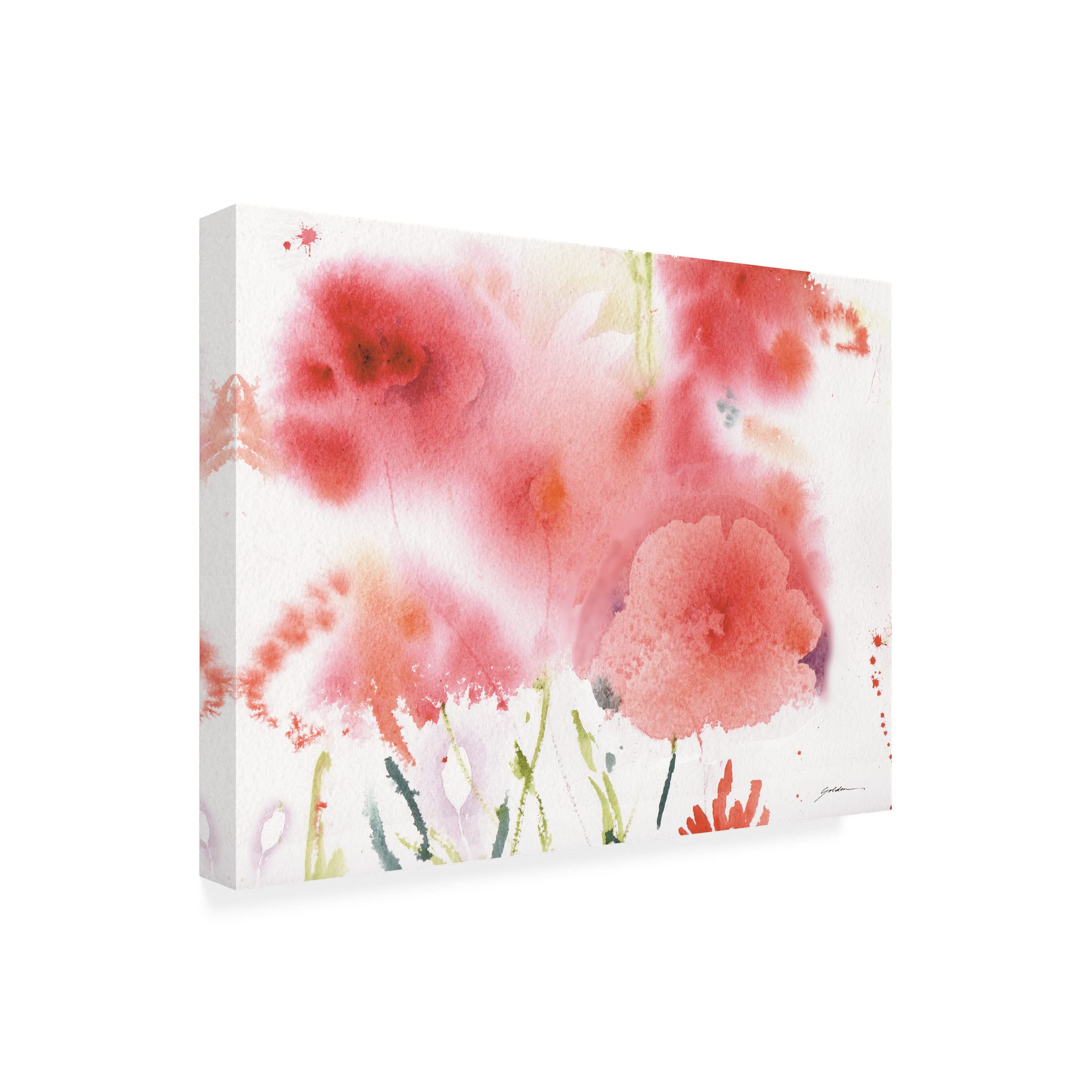 Trademark Fine Art 'Red Blush Tones' Canvas Wall Art by Sheila Golden - Modern Abstract Painting for Living Room, Bedroom & Office Decor
