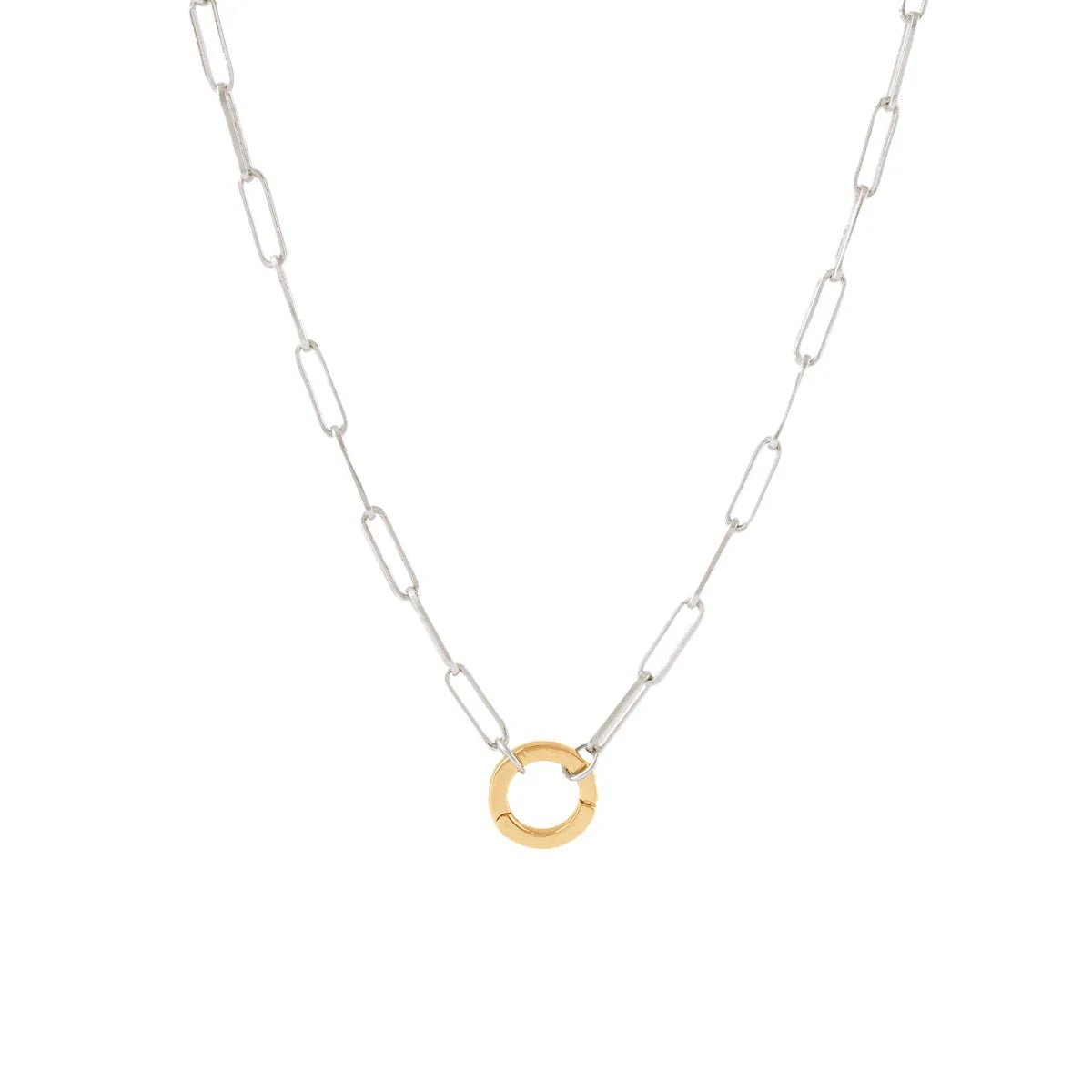POISE Oval Link Open Ended Necklace in Silver - Adjustable Chain for Layering & Stacking - Perfect for Everyday Wear & Gift Giving