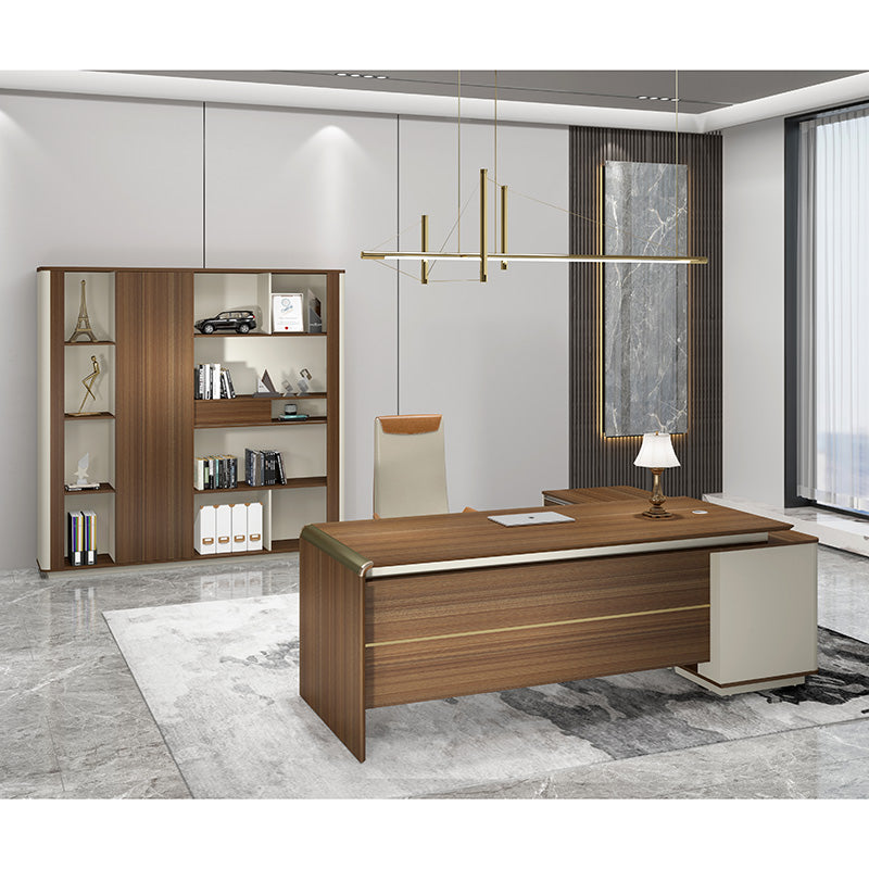 200cm ANDERSON Display Unit in Hazelnut & Beige - Modern Bookshelf for Living Room, Bedroom & Office Storage