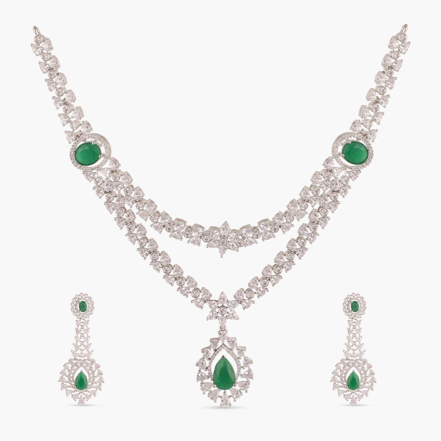 Lainey Nakshatra CZ Layered Necklace Set for Women - Elegant Cubic Zirconia Fashion Jewelry - Perfect for Parties, Weddings & Date Nights