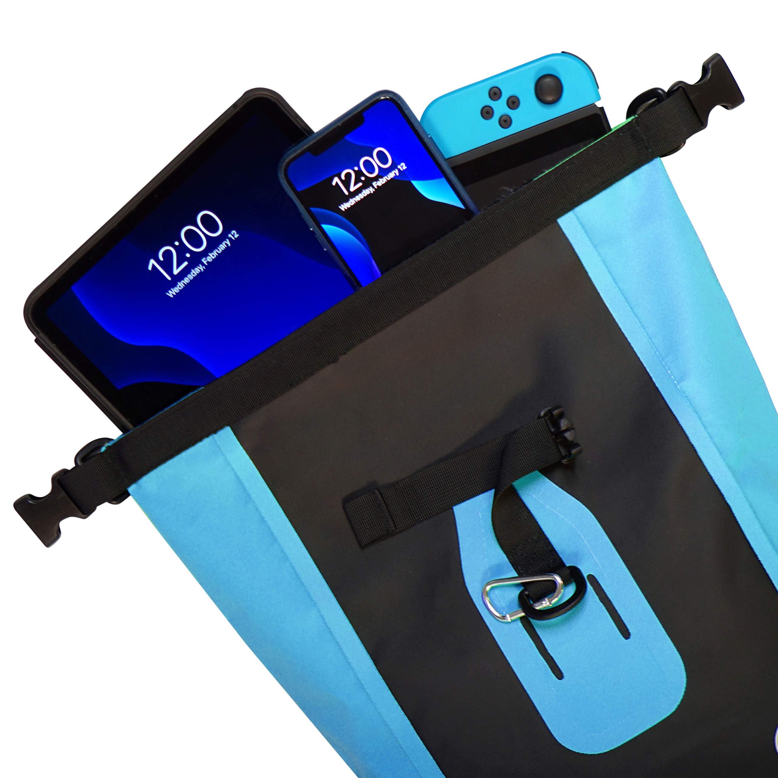 Waterproof Crossbody Bag for Women - Lightweight & Durable Travel Purse for Beach, Sports, Gym & Outdoor Activities (Black/Blue)