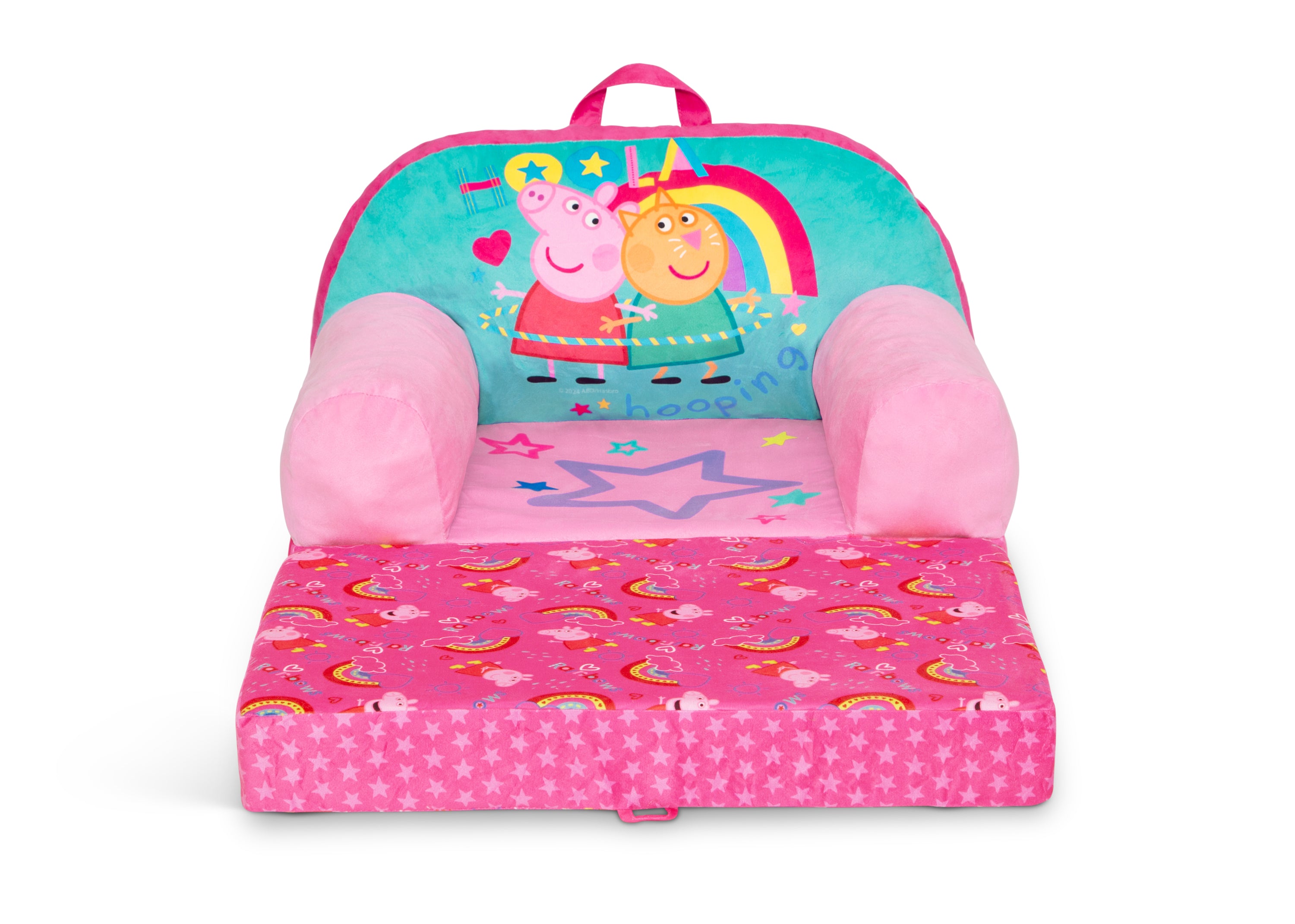 Peppa Pig Cozee Buddy Flip Out Chair - Soft Plush Kids Chair for Playroom, Bedroom & Travel - Perfect for Toddlers & Preschoolers