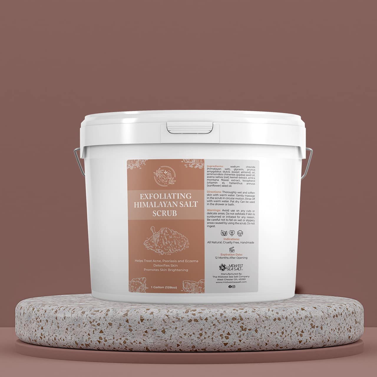 Himalayan Salt Scrub 128oz with Rose Absolute - Natural Exfoliating Body Scrub for Soft & Smooth Skin - Perfect for Spa, Home Relaxation & Gift Giving